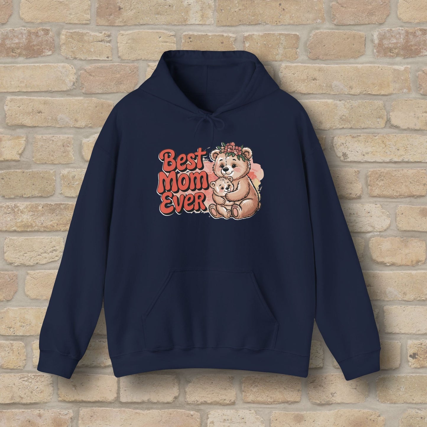 Graphic & Text Best Mom Ever Bears Pullover Hoodie - Vibrant Styles