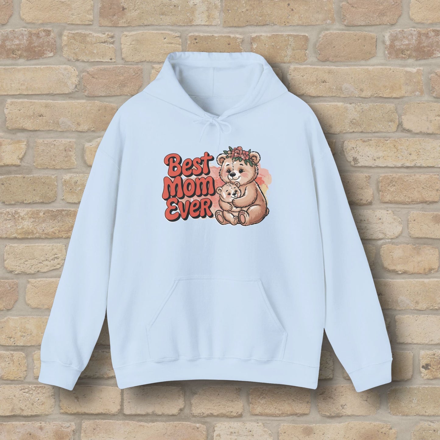 Graphic & Text Best Mom Ever Bears Pullover Hoodie - Vibrant Styles