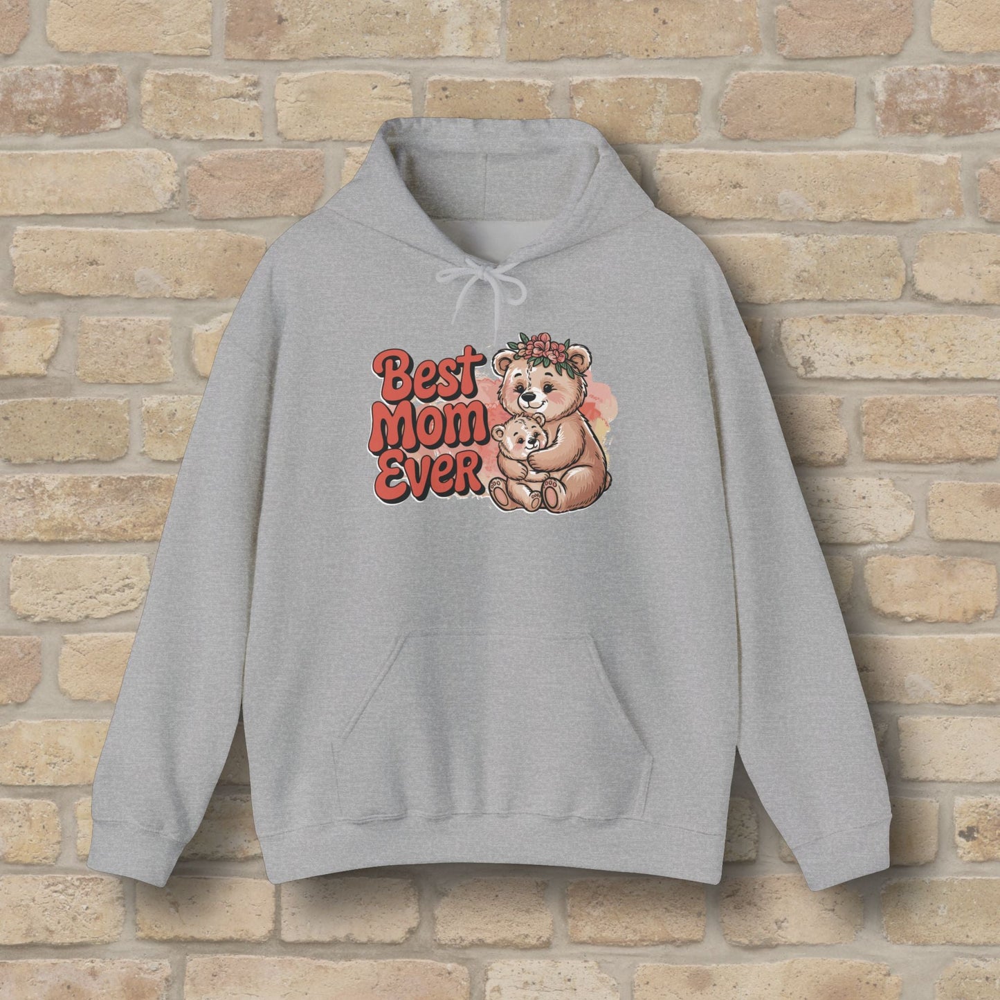 Graphic & Text Best Mom Ever Bears Pullover Hoodie - Vibrant Styles