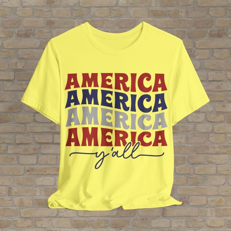 Text Only T-Shirts Bold America Y'all Tee - Vibrant Styles
