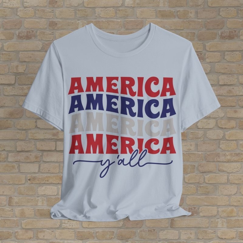 Text Only T-Shirts Bold America Y'all Tee - Vibrant Styles