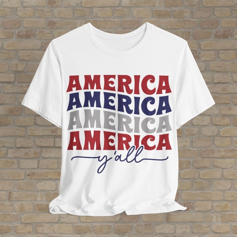 Text Only T-Shirts Bold America Y'all Tee - Vibrant Styles