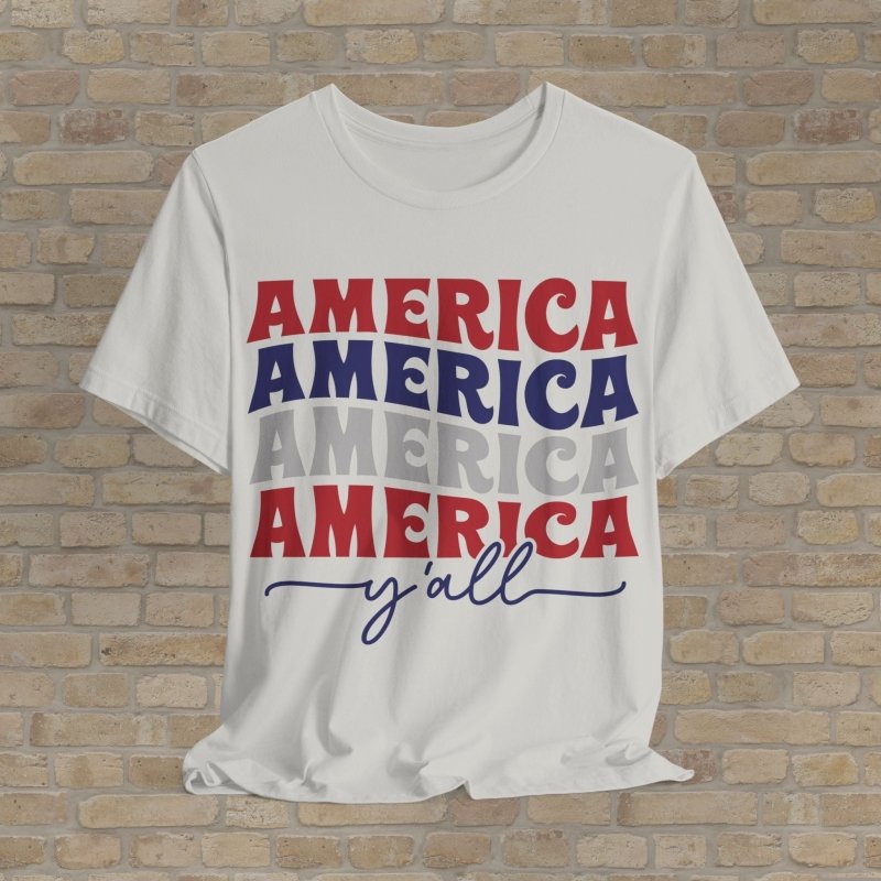 Text Only T-Shirts Bold America Y'all Tee - Vibrant Styles