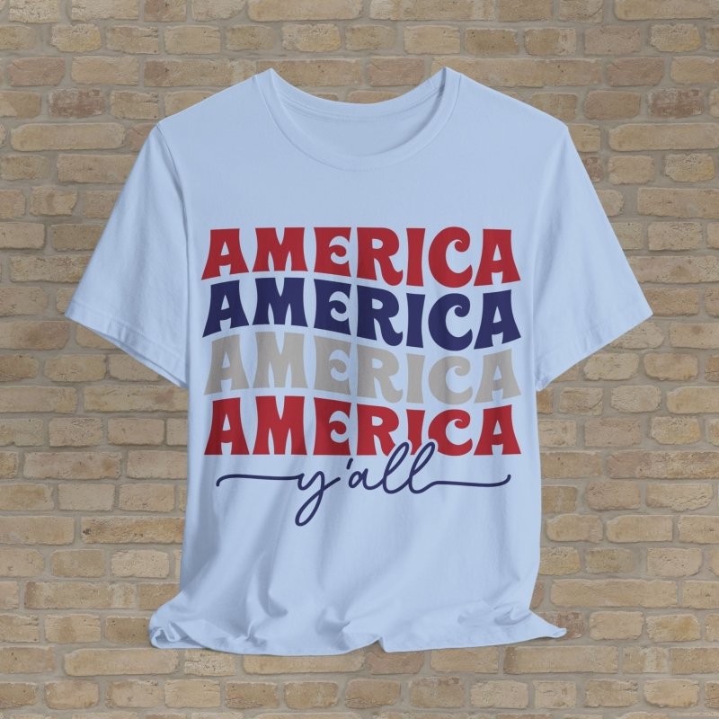 Text Only T-Shirts Bold America Y'all Tee - Vibrant Styles