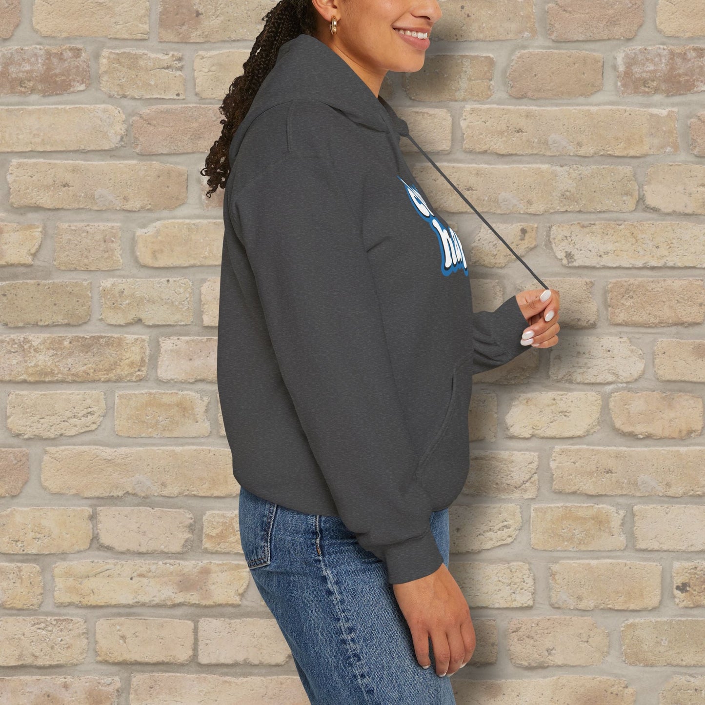 Text Only Choose Happy Pullover Hoodie - Vibrant Styles