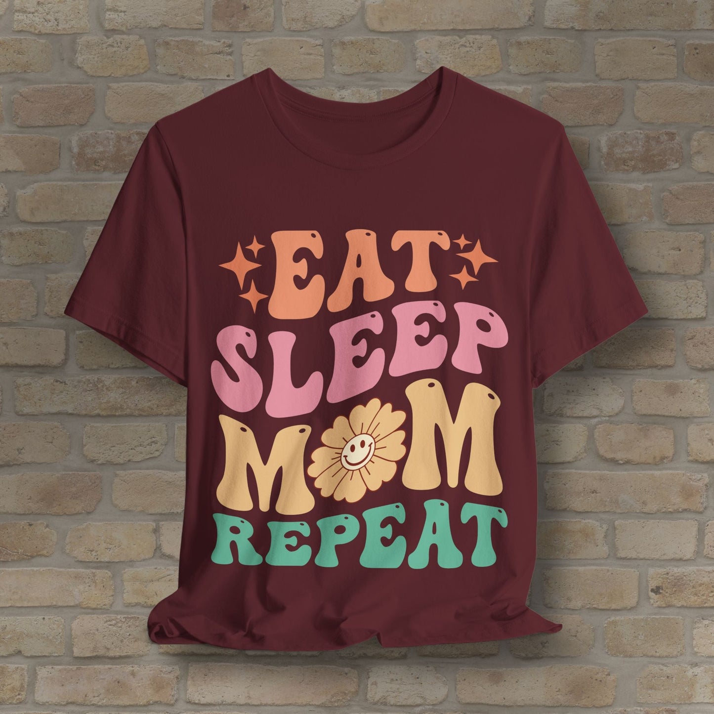 Mostly Text T-Shirts Eat Sleep Mom Repeat Tee - Vibrant Styles