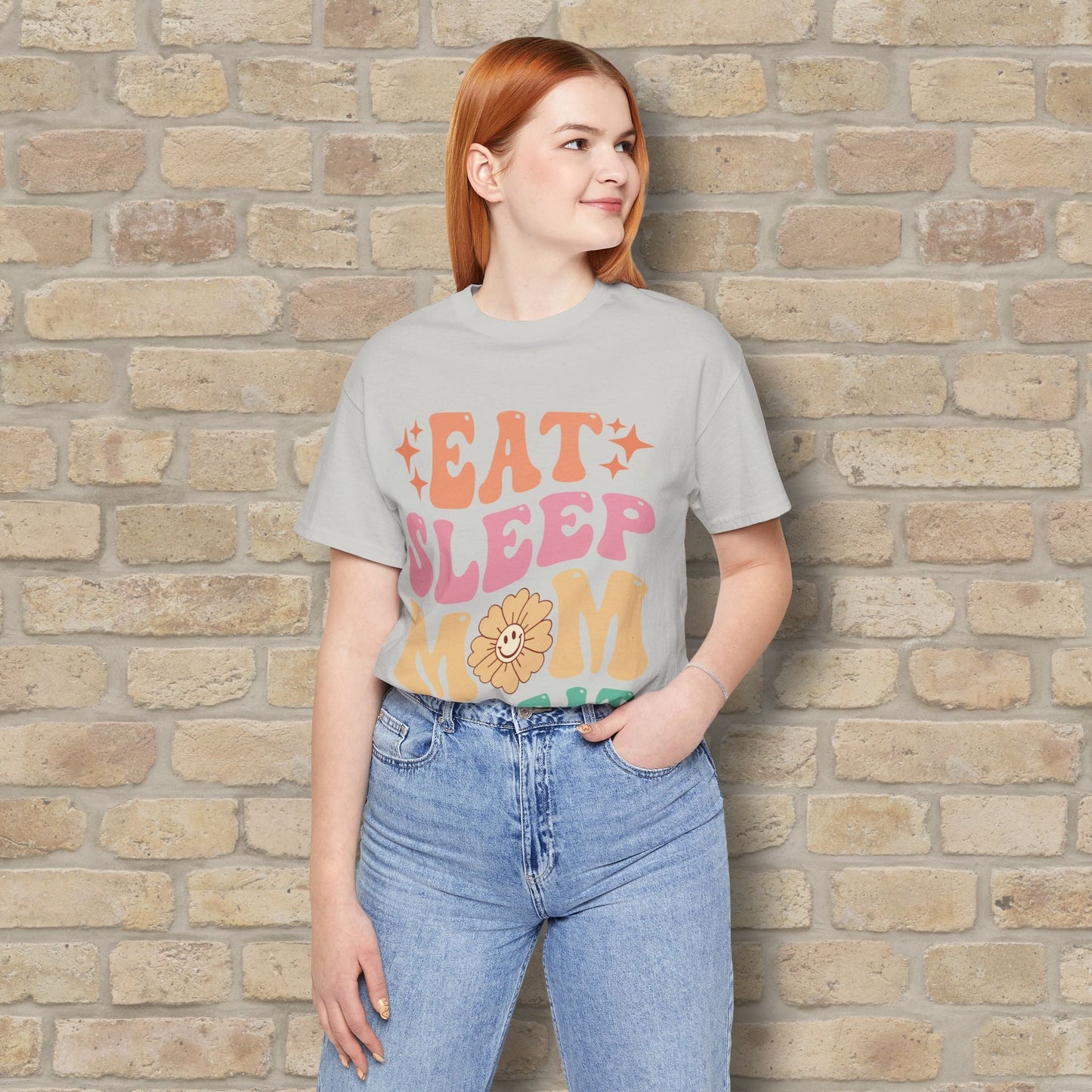 Mostly Text T-Shirts Eat Sleep Mom Repeat Tee - Vibrant Styles