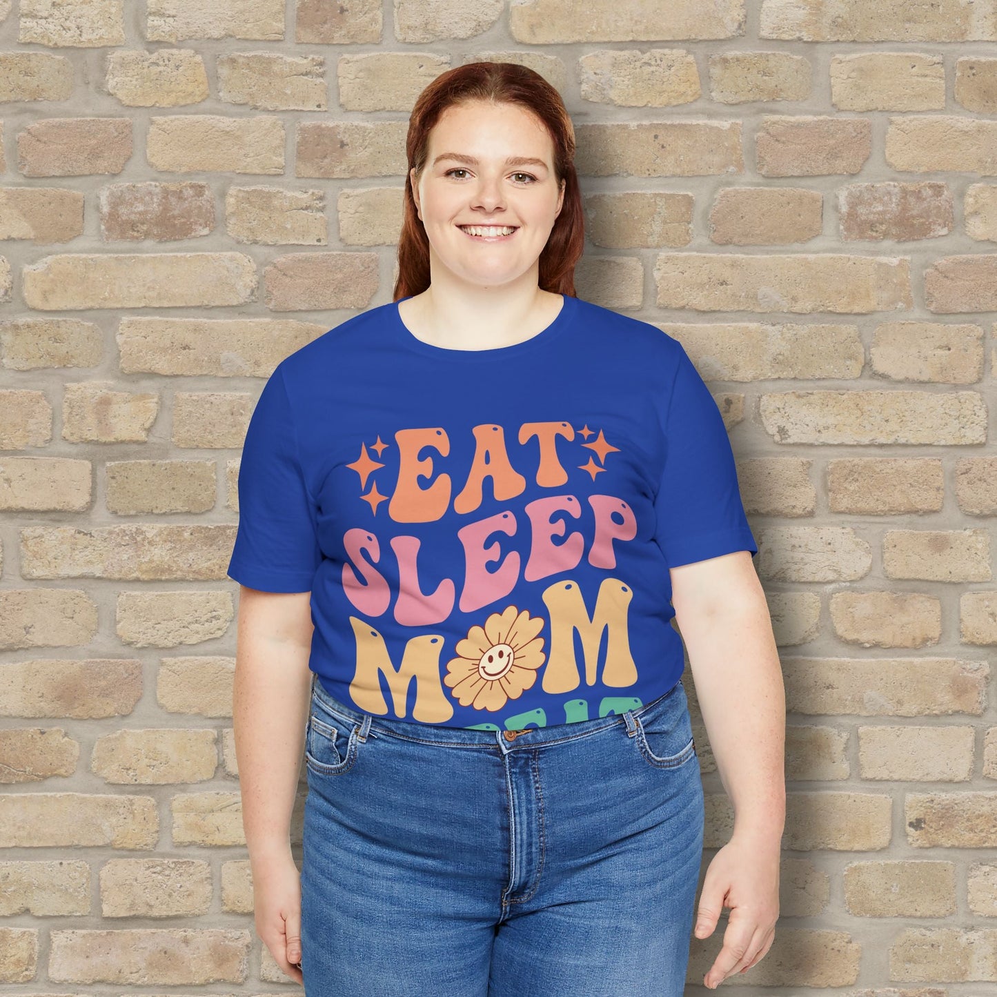 Mostly Text T-Shirts Eat Sleep Mom Repeat Tee - Vibrant Styles