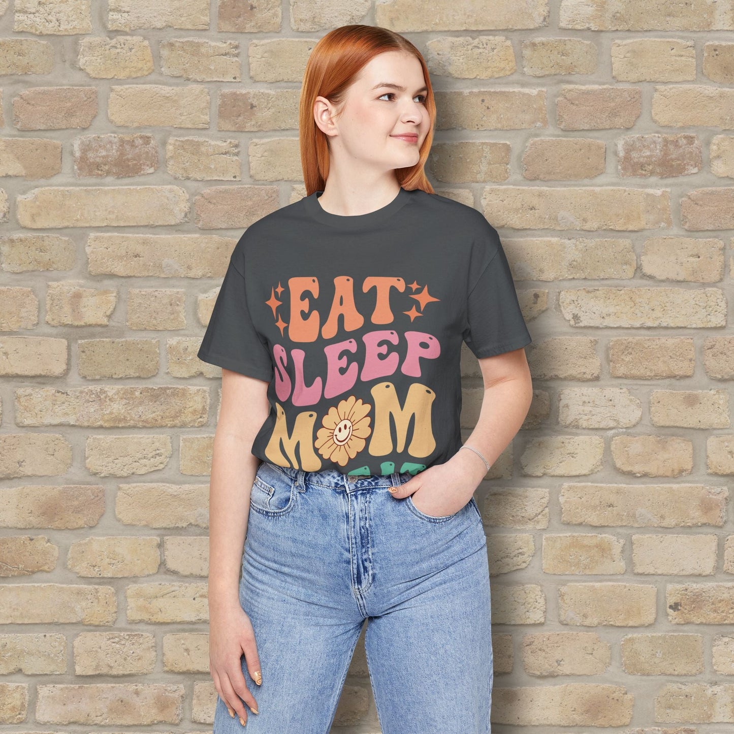Mostly Text T-Shirts Eat Sleep Mom Repeat Tee - Vibrant Styles