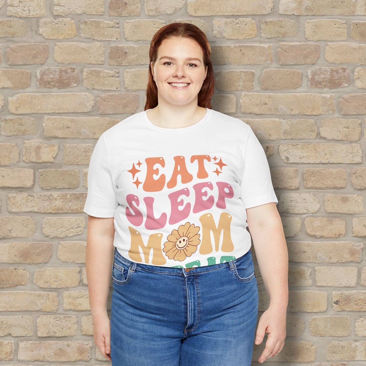 Mostly Text T-Shirts Eat Sleep Mom Repeat Tee - Vibrant Styles