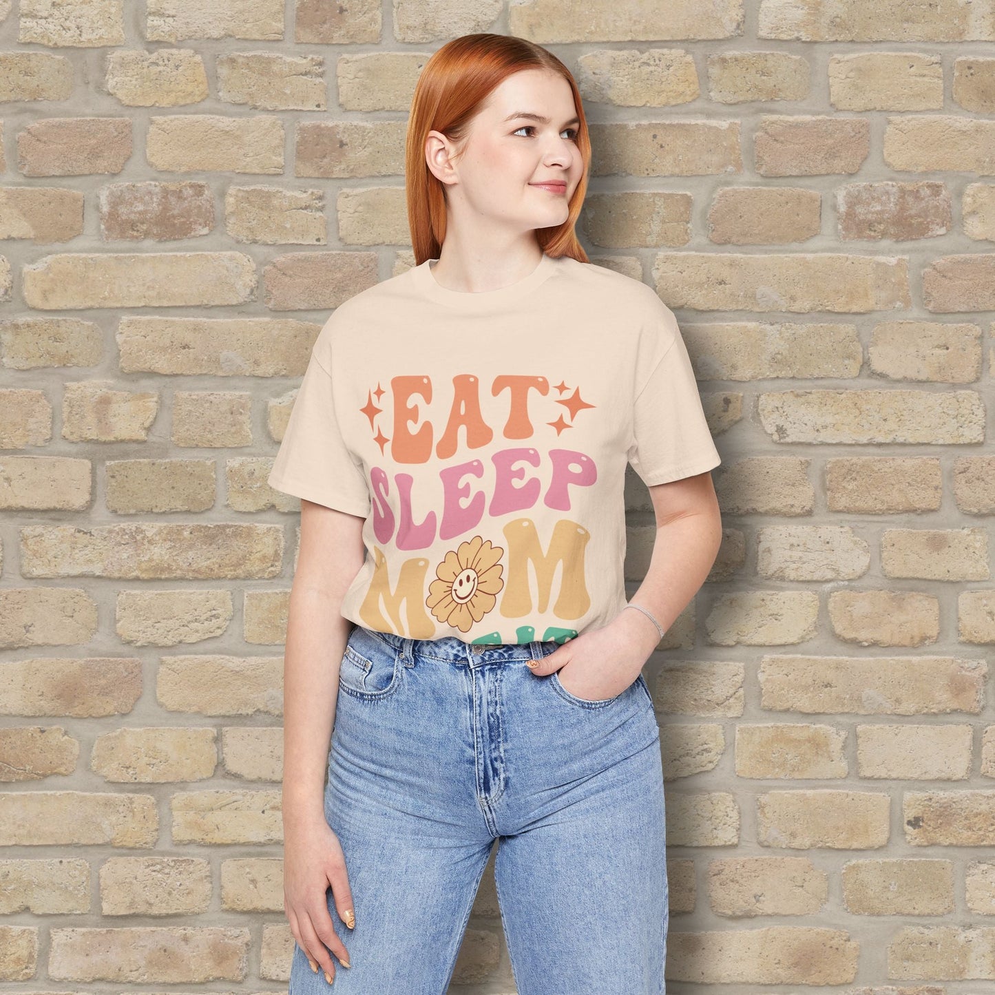 Mostly Text T-Shirts Eat Sleep Mom Repeat Tee - Vibrant Styles