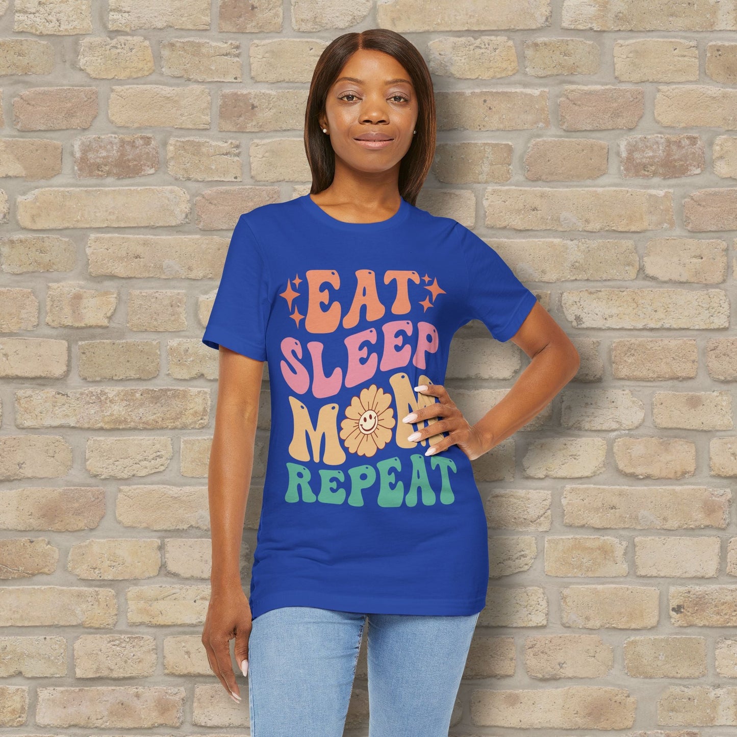 Mostly Text T-Shirts Eat Sleep Mom Repeat Tee - Vibrant Styles