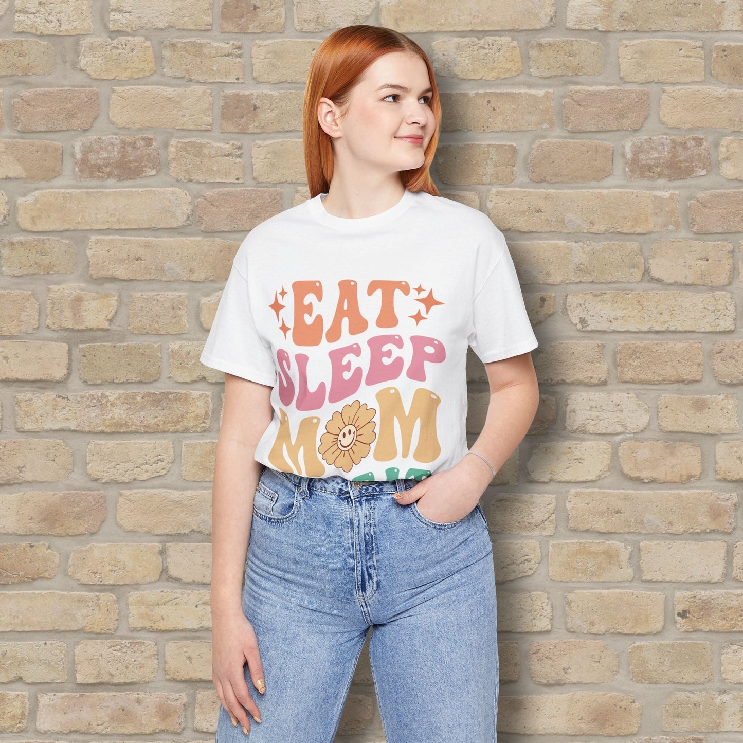 Mostly Text T-Shirts Eat Sleep Mom Repeat Tee - Vibrant Styles