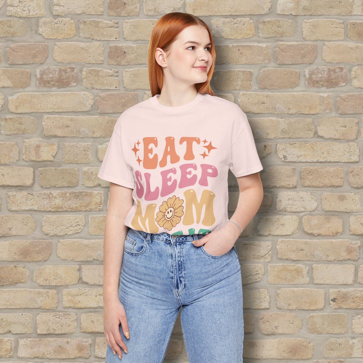 Mostly Text T-Shirts Eat Sleep Mom Repeat Tee - Vibrant Styles