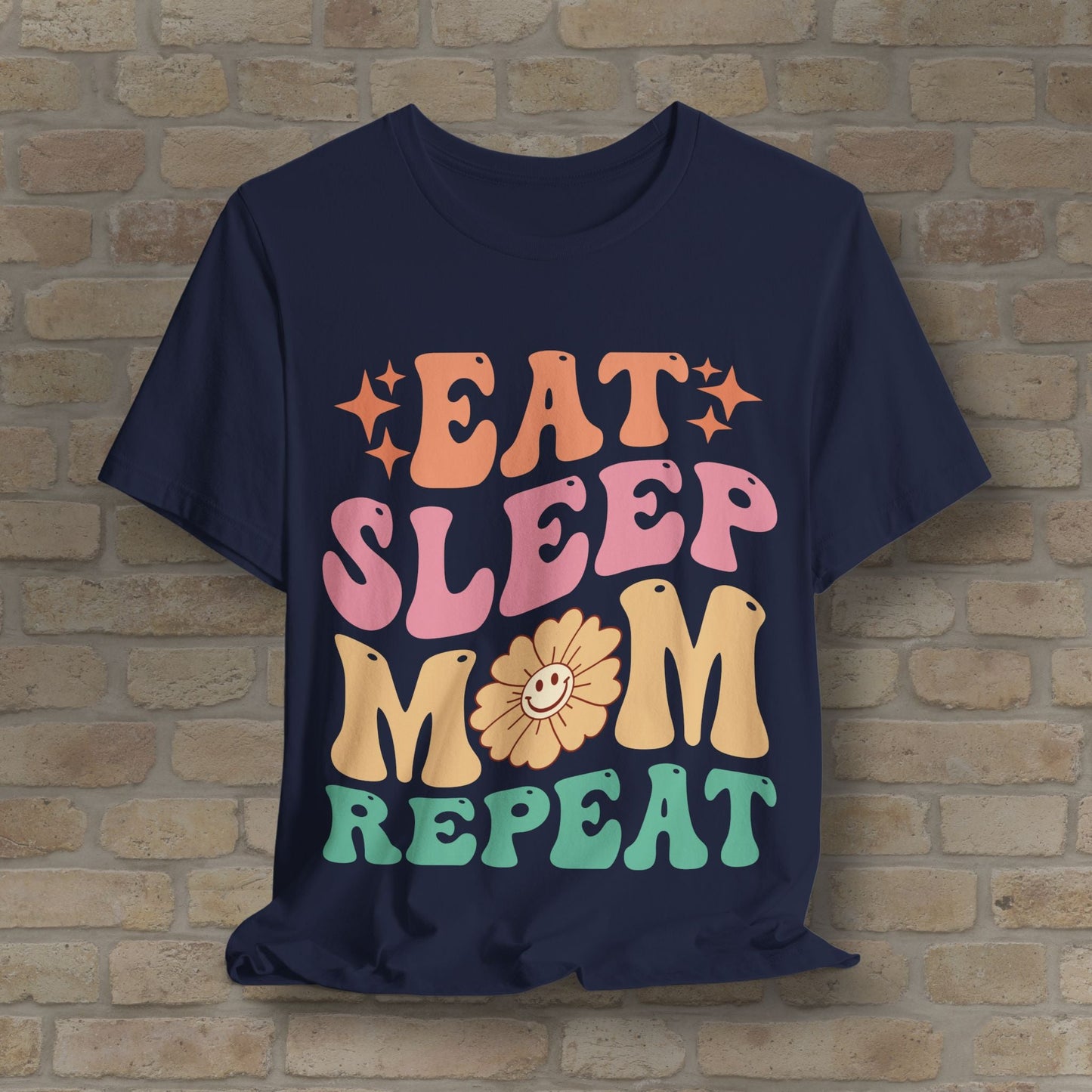 Mostly Text T-Shirts Eat Sleep Mom Repeat Tee - Vibrant Styles