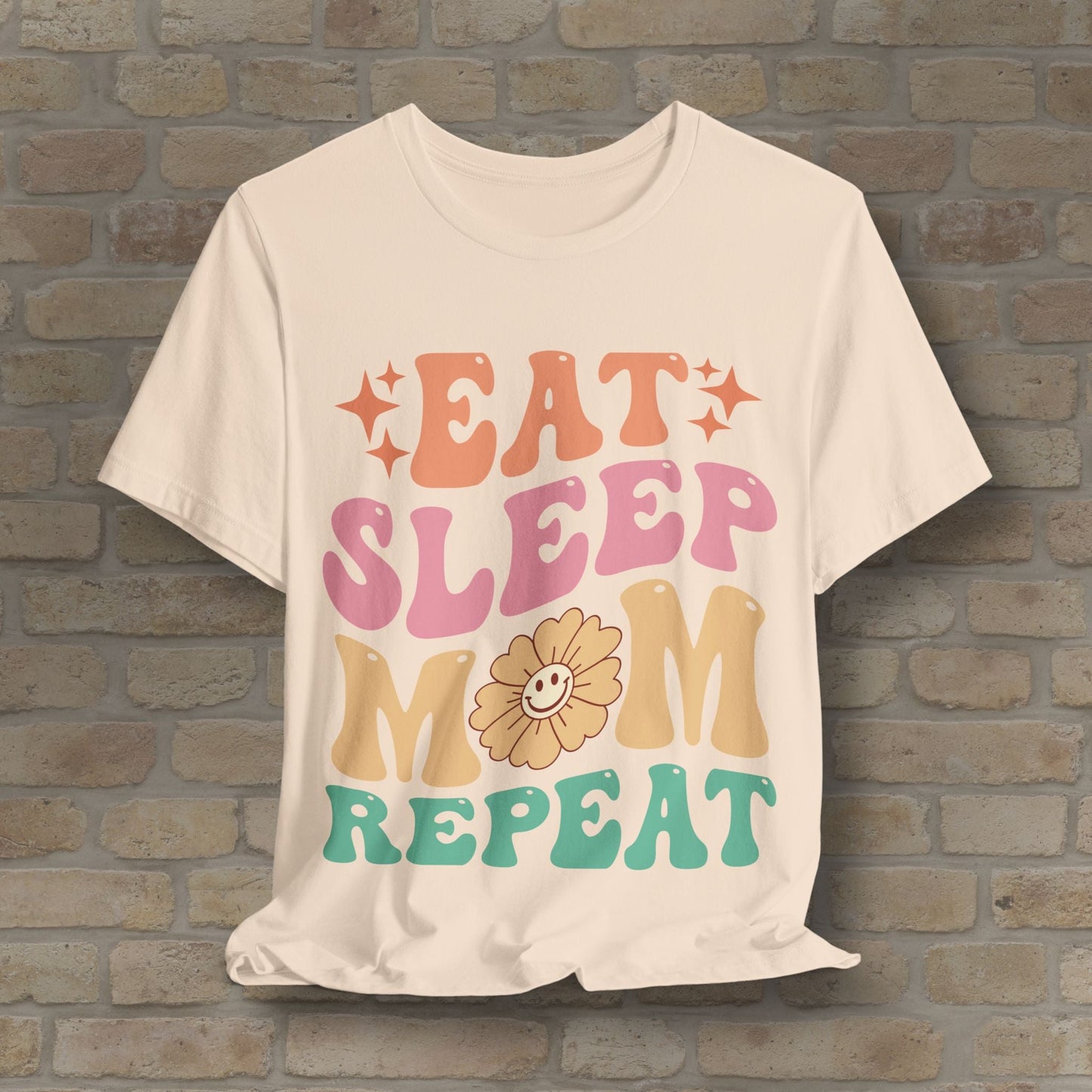 Mostly Text T-Shirts Eat Sleep Mom Repeat Tee - Vibrant Styles