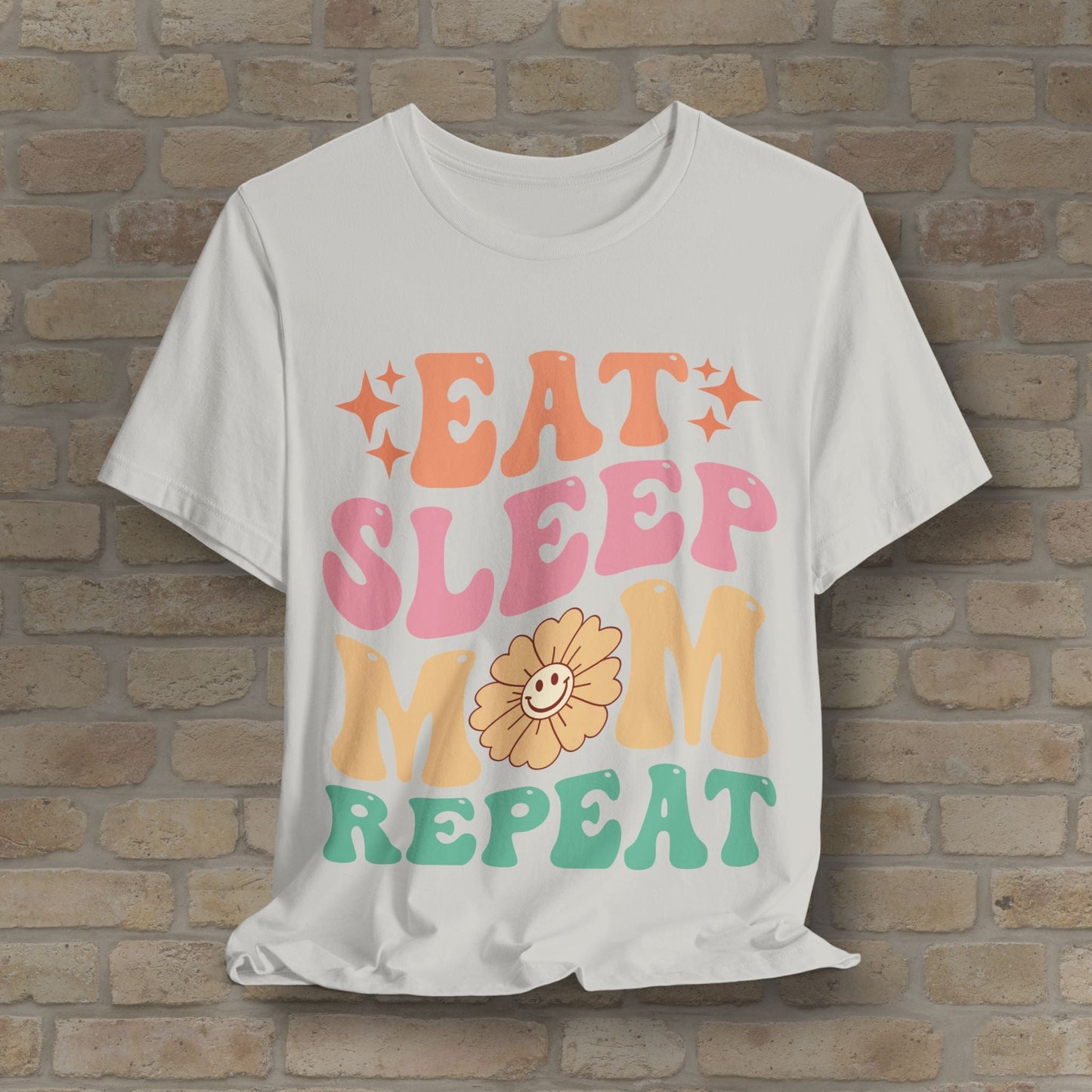 Mostly Text T-Shirts Eat Sleep Mom Repeat Tee - Vibrant Styles