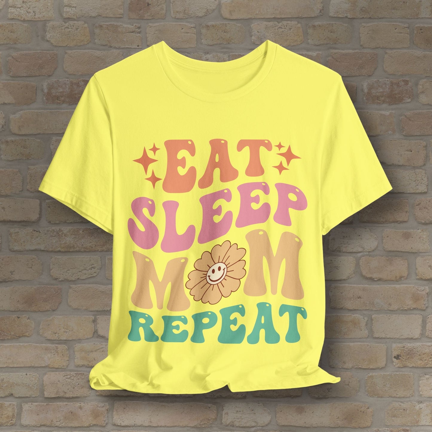 Mostly Text T-Shirts Eat Sleep Mom Repeat Tee - Vibrant Styles