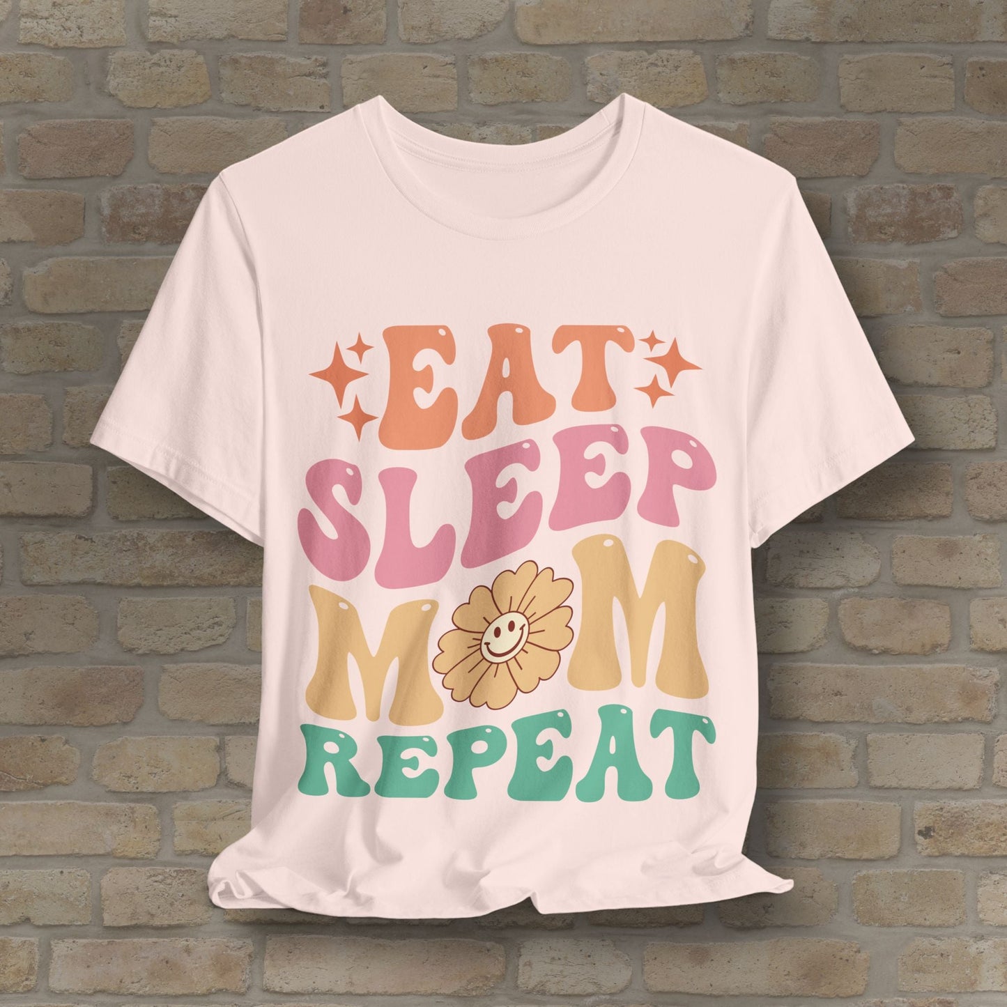 Mostly Text T-Shirts Eat Sleep Mom Repeat Tee - Vibrant Styles
