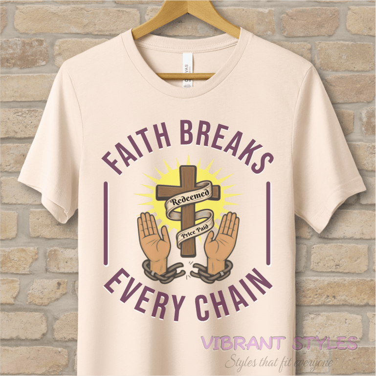 Graphic & Text T-Shirts Faith Sets You Free Tee - Vibrant Styles