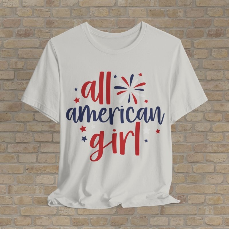 Mostly Text T-Shirts Festive American Girl Tee - Vibrant Styles