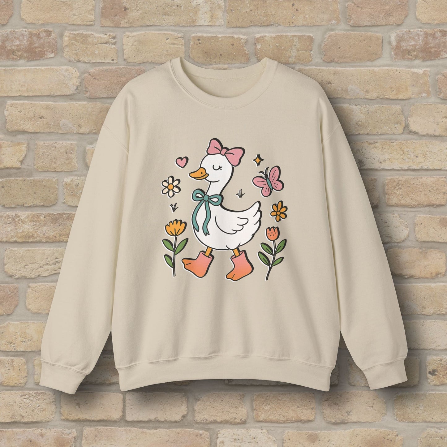 Graphic Only Floral Goose Sweatshirt - Vibrant Styles