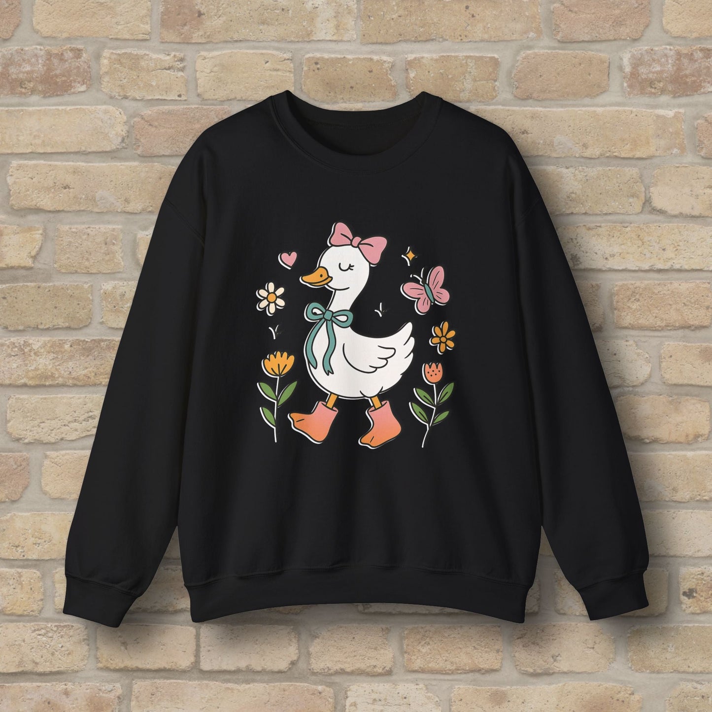 Graphic Only Floral Goose Sweatshirt - Vibrant Styles