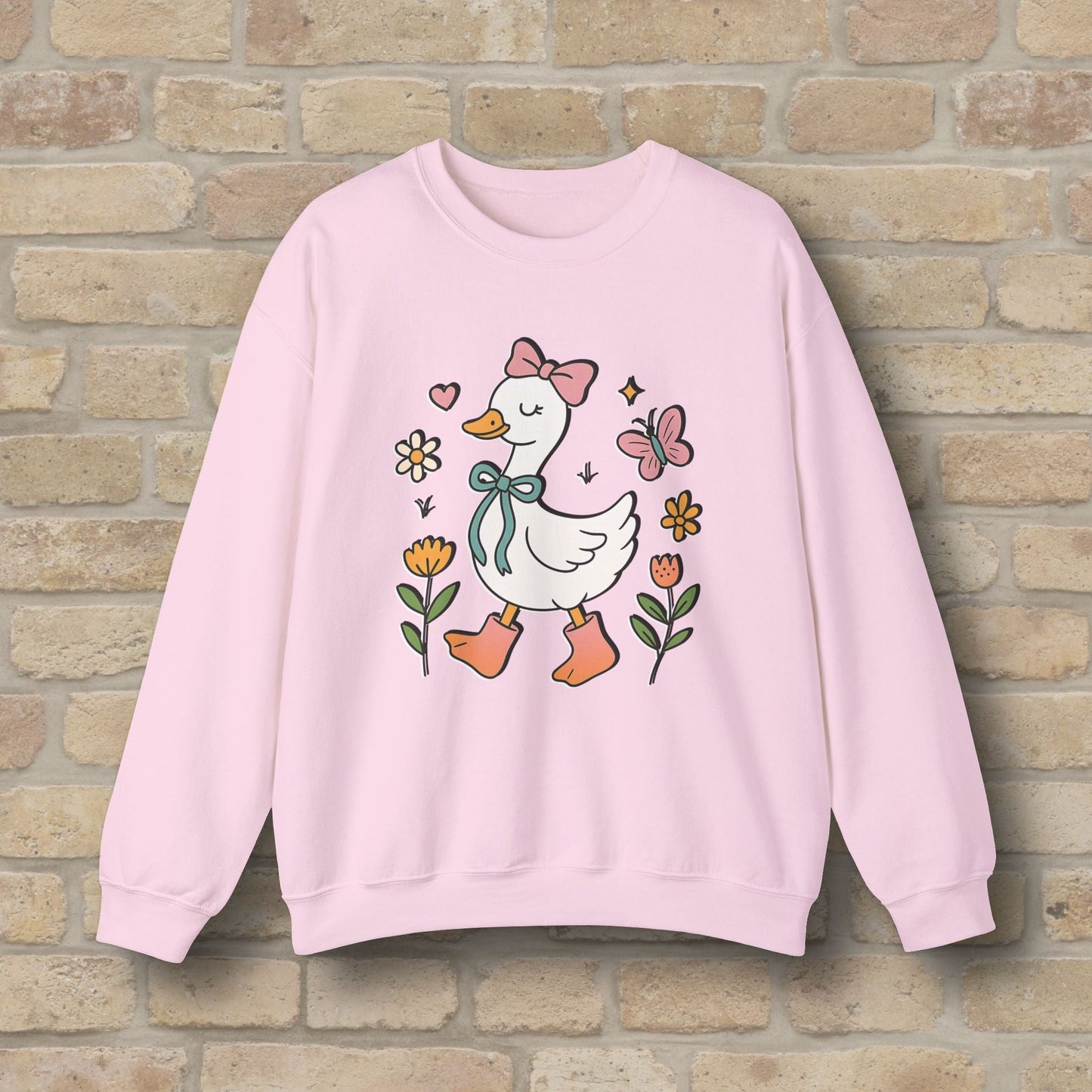 Graphic Only Floral Goose Sweatshirt - Vibrant Styles