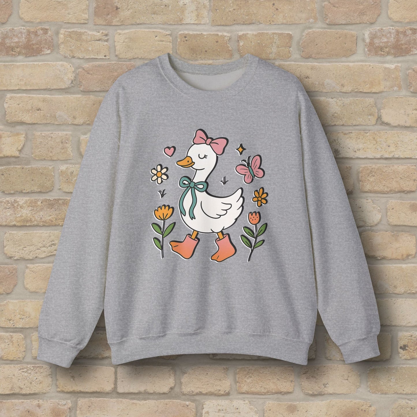 Graphic Only Floral Goose Sweatshirt - Vibrant Styles