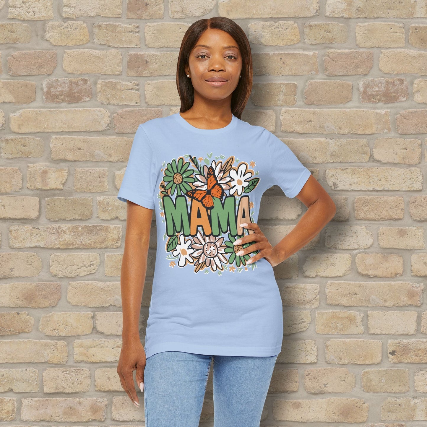 T-Shirt Floral Mama with Butterfly Tee - Vibrant Styles