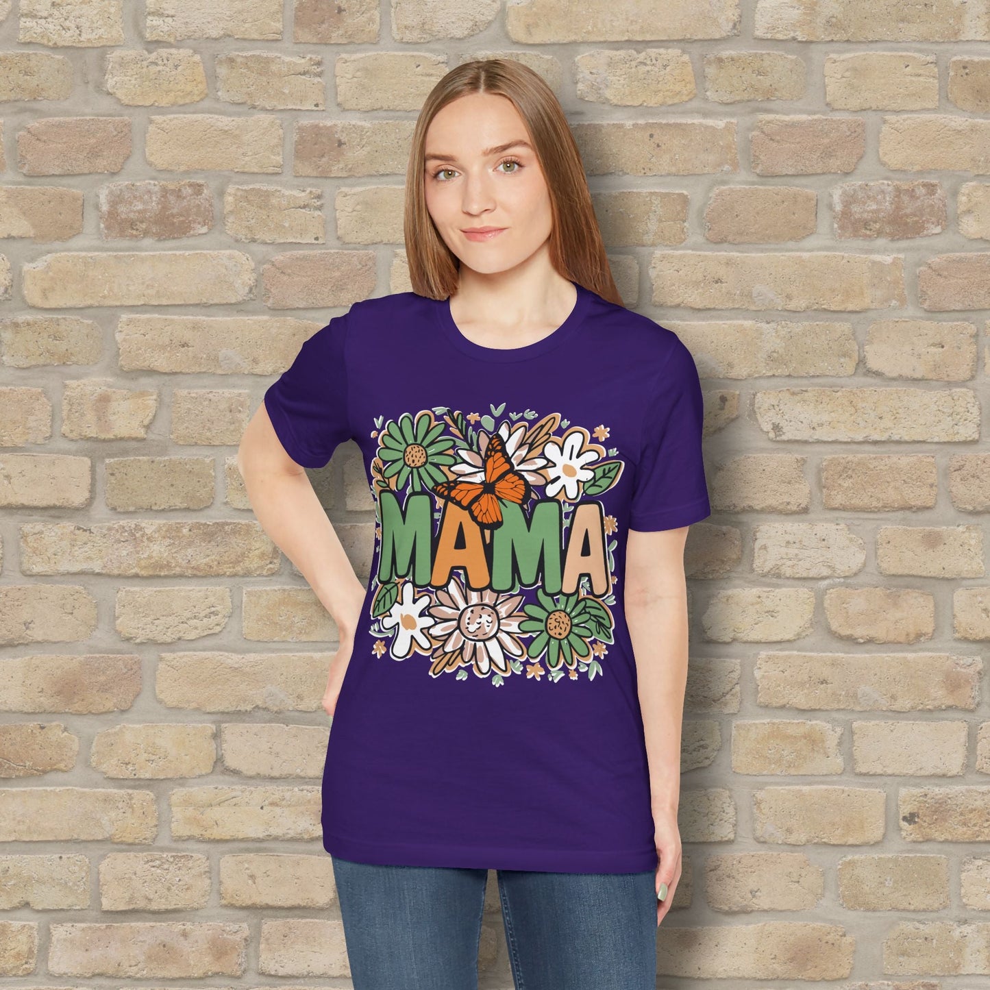 T-Shirt Floral Mama with Butterfly Tee - Vibrant Styles