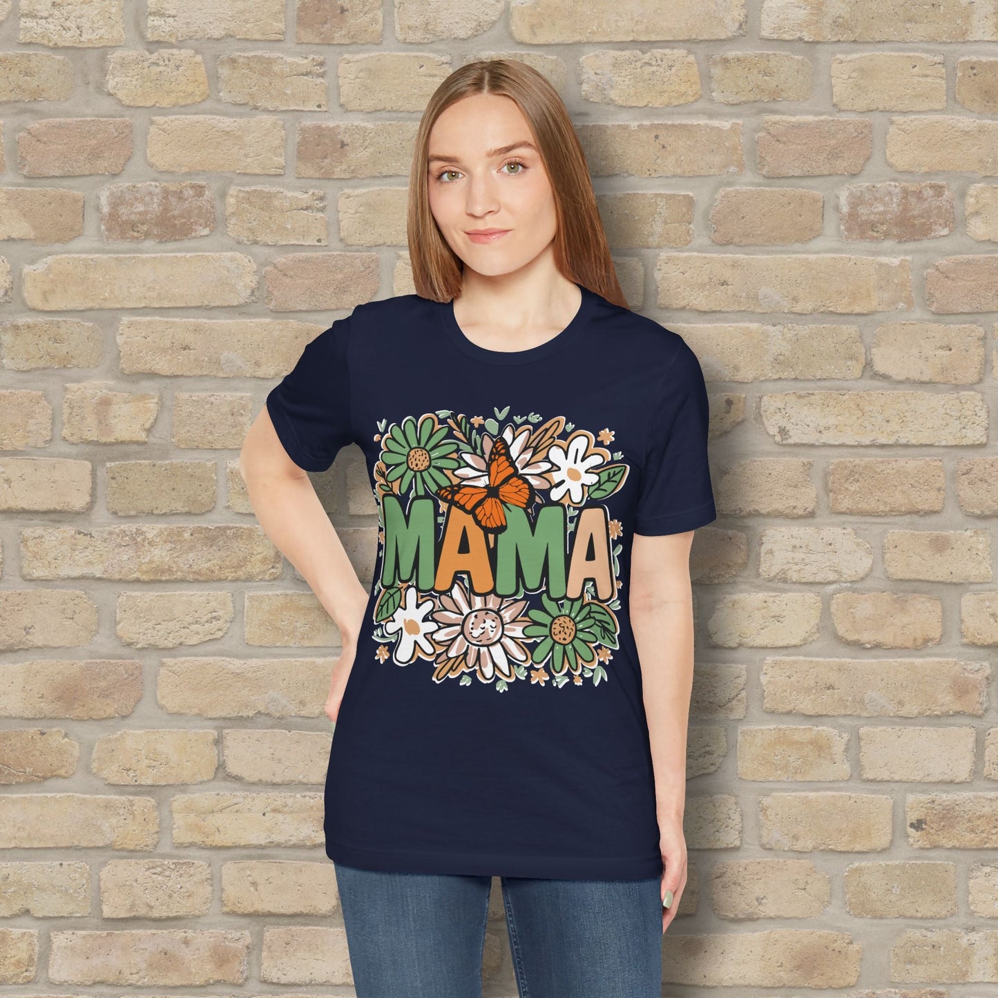 T-Shirt Floral Mama with Butterfly Tee - Vibrant Styles