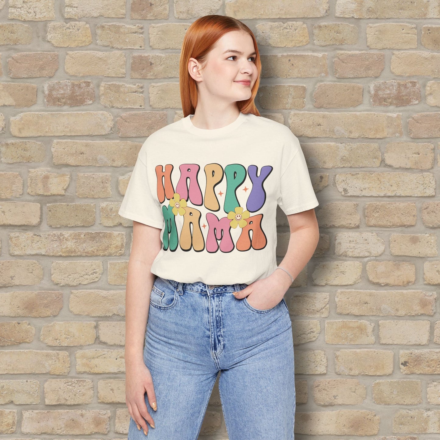 Mostly Text T-Shirts Happy Mama Tee - Vibrant Styles