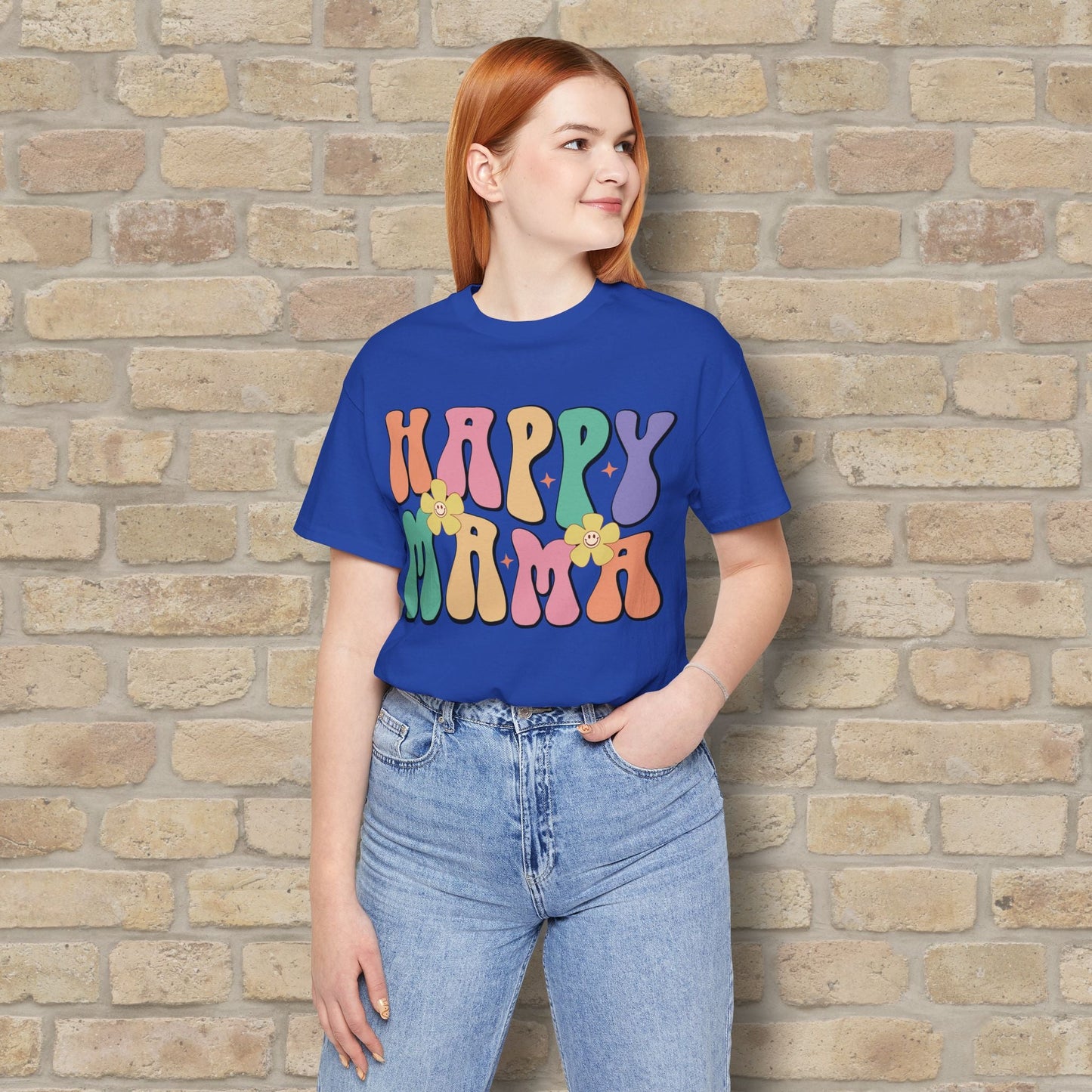 Mostly Text T-Shirts Happy Mama Tee - Vibrant Styles