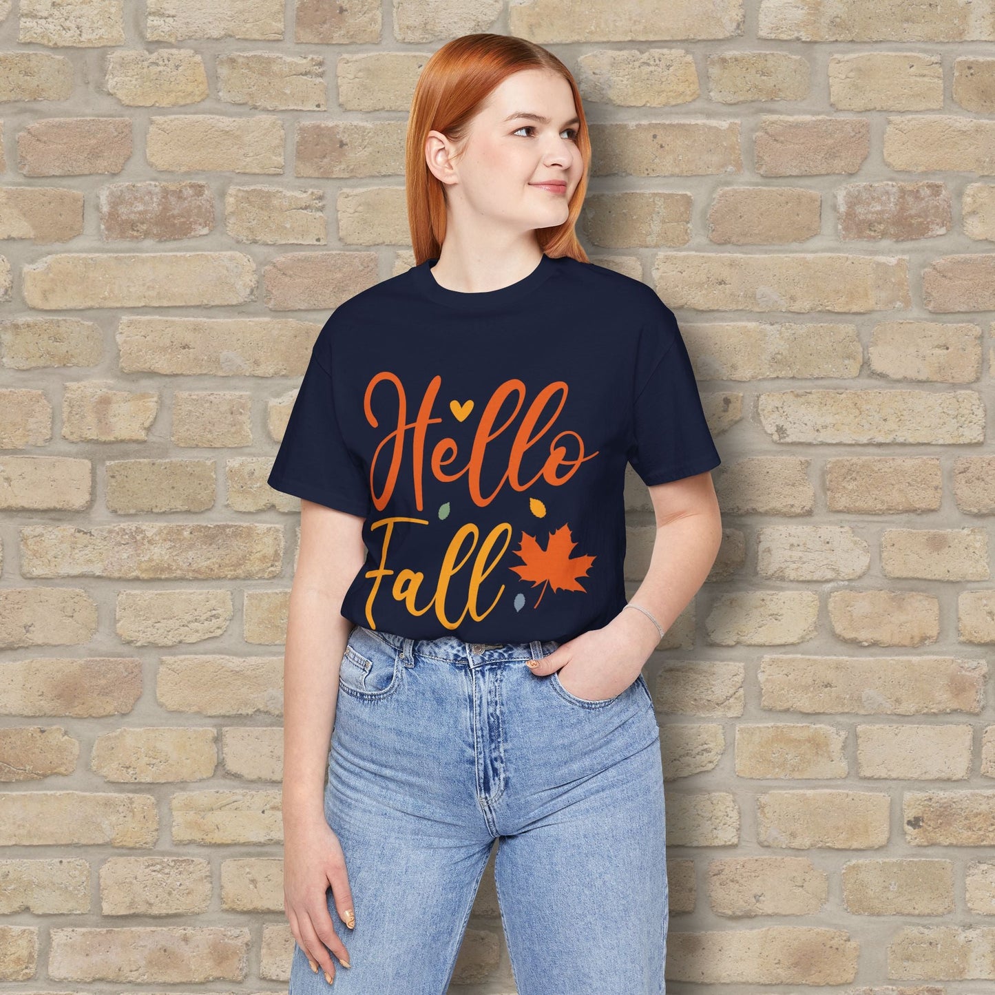 Mostly Text Hello Fall Tee - Vibrant Styles