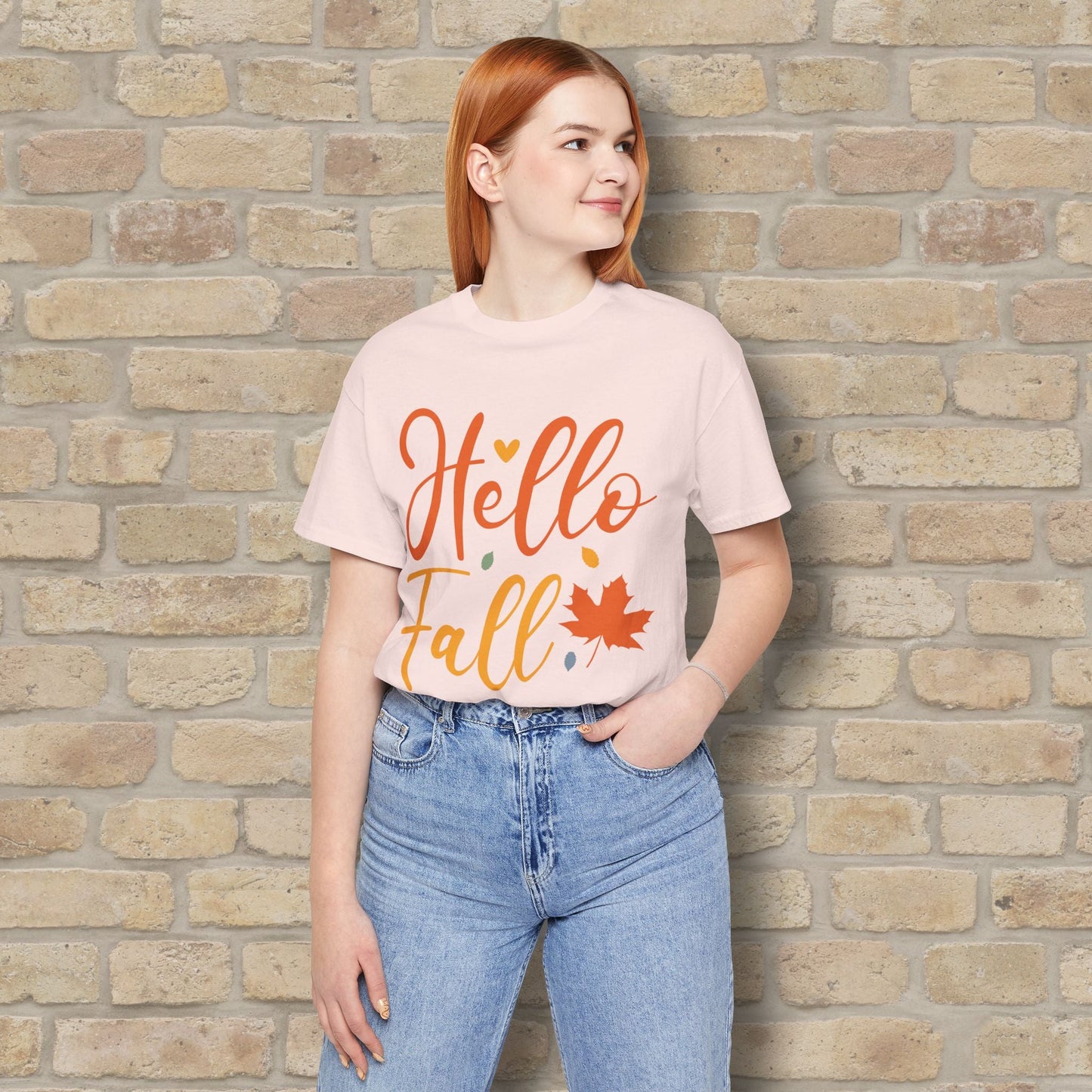 Mostly Text Hello Fall Tee - Vibrant Styles