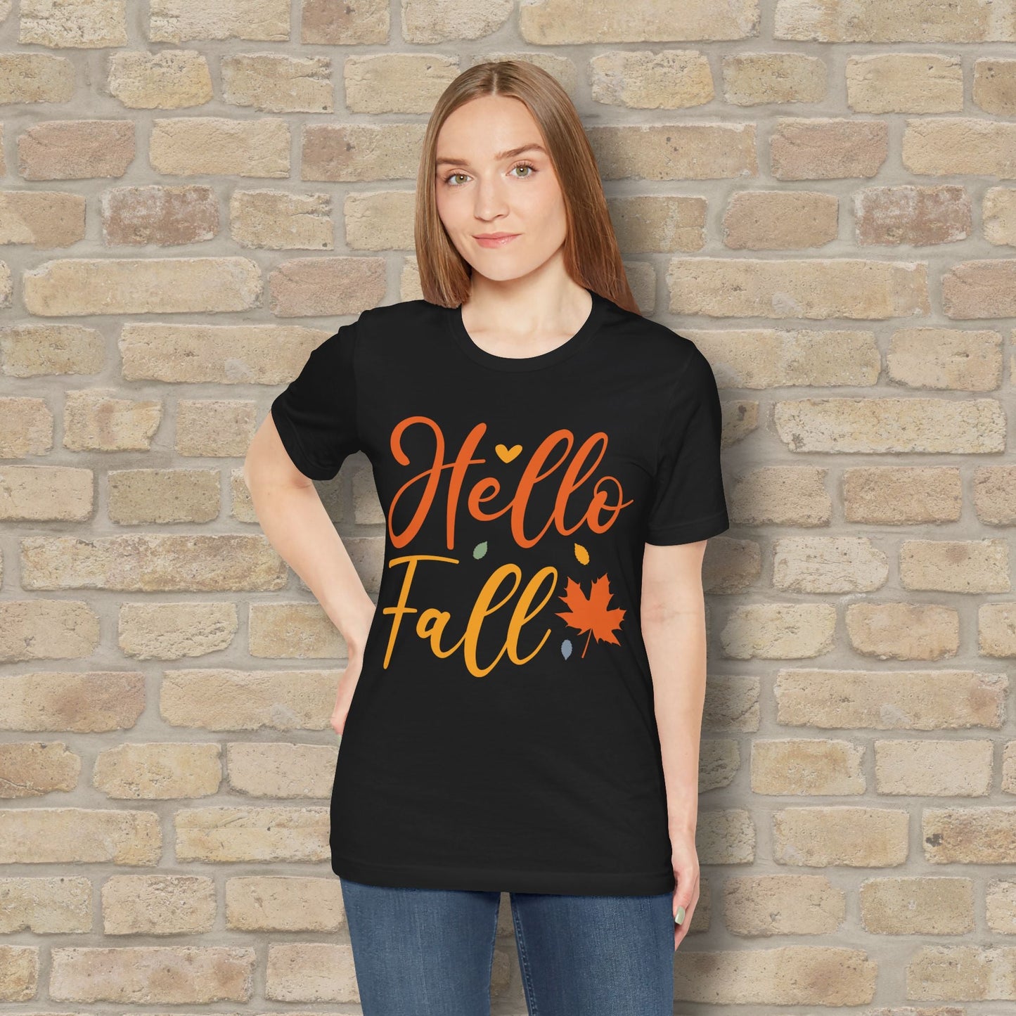 Mostly Text Hello Fall Tee - Vibrant Styles