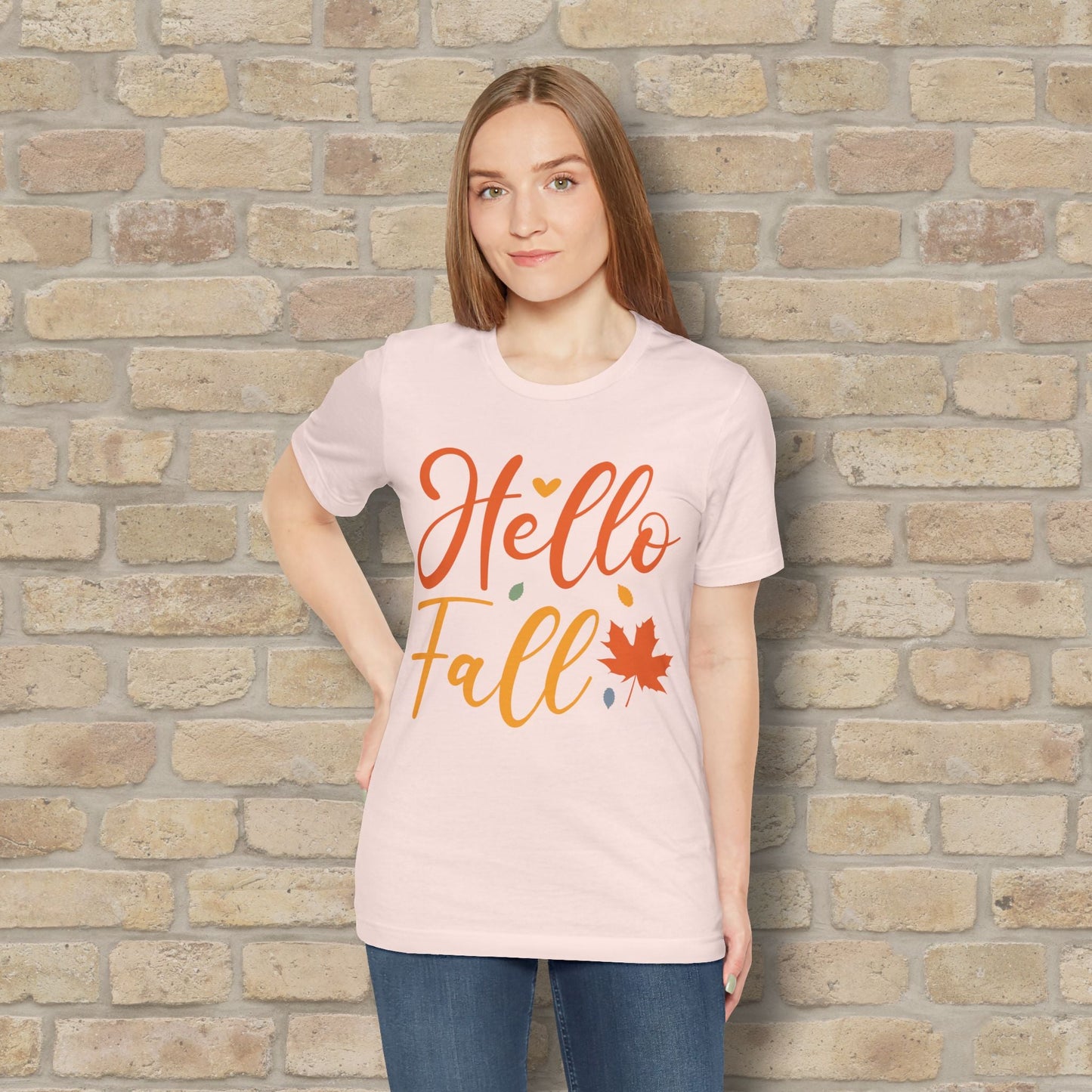 Mostly Text Hello Fall Tee - Vibrant Styles