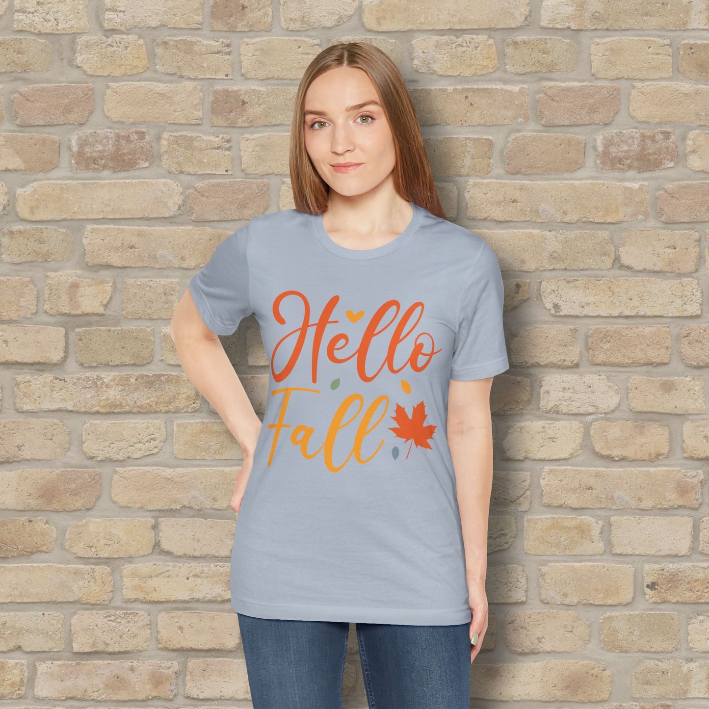 Mostly Text Hello Fall Tee - Vibrant Styles