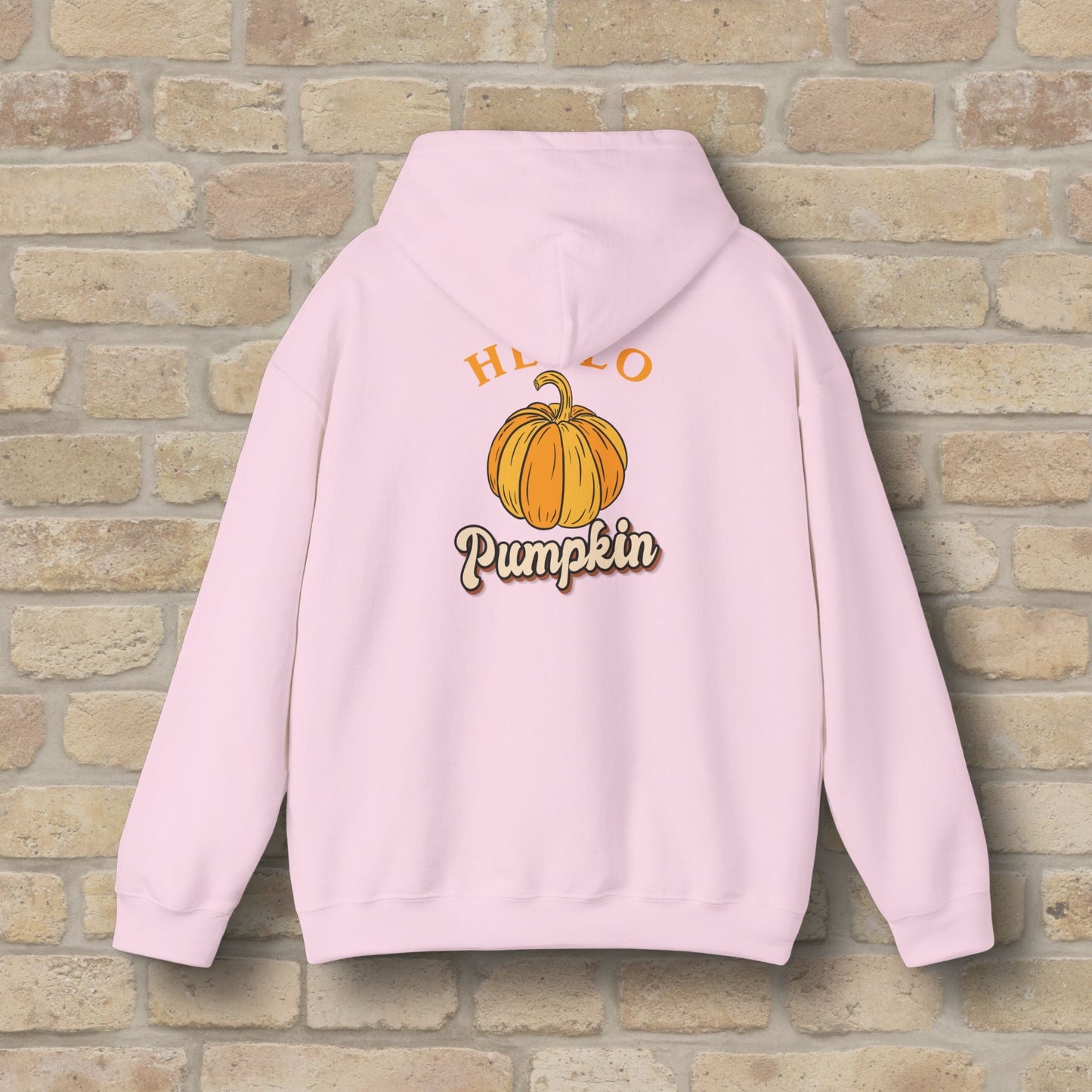 Graphic & Text Hello Pumpkin Pullover Hoodie - Vibrant Styles