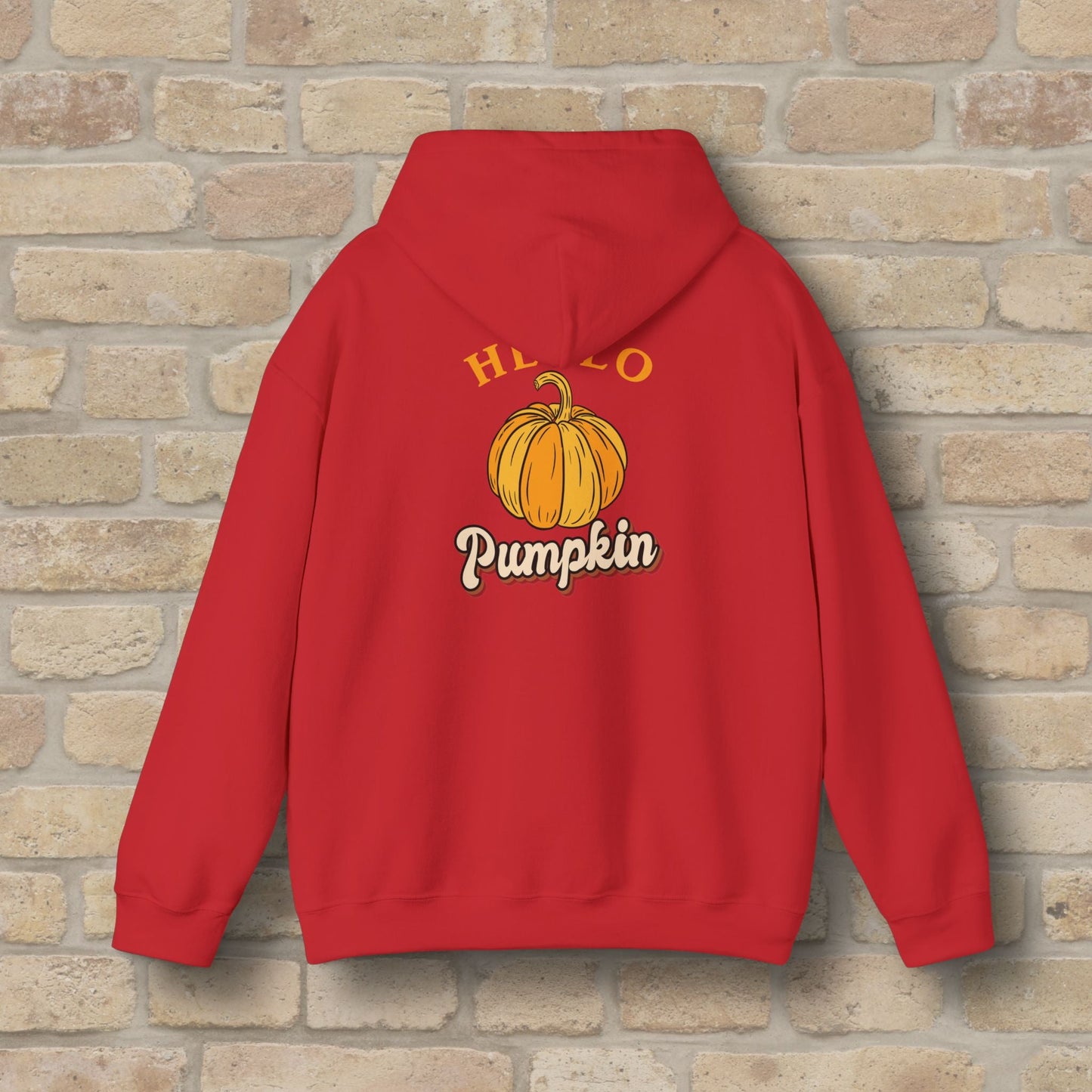 Graphic & Text Hello Pumpkin Pullover Hoodie - Vibrant Styles