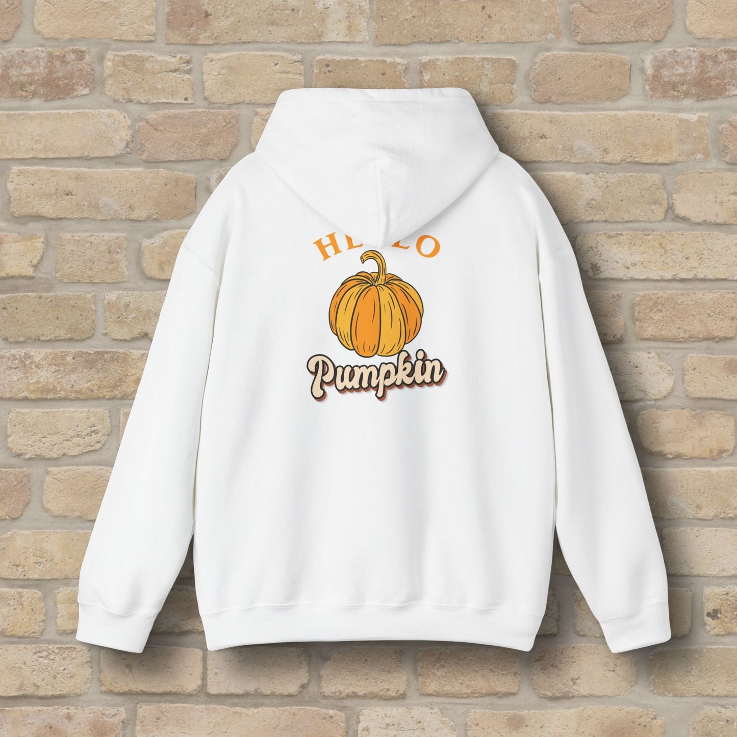 Graphic & Text Hello Pumpkin Pullover Hoodie - Vibrant Styles