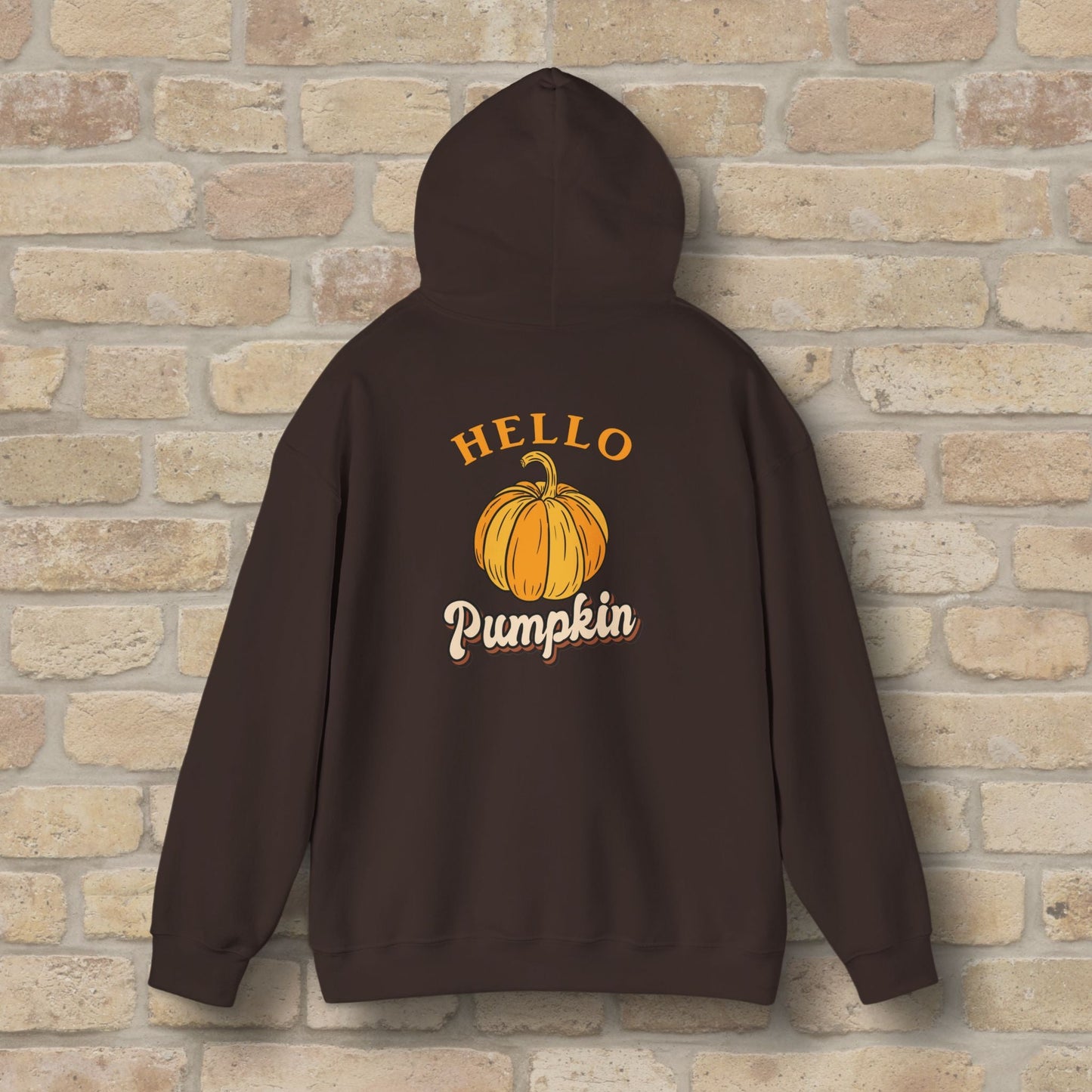 Graphic & Text Hello Pumpkin Pullover Hoodie - Vibrant Styles