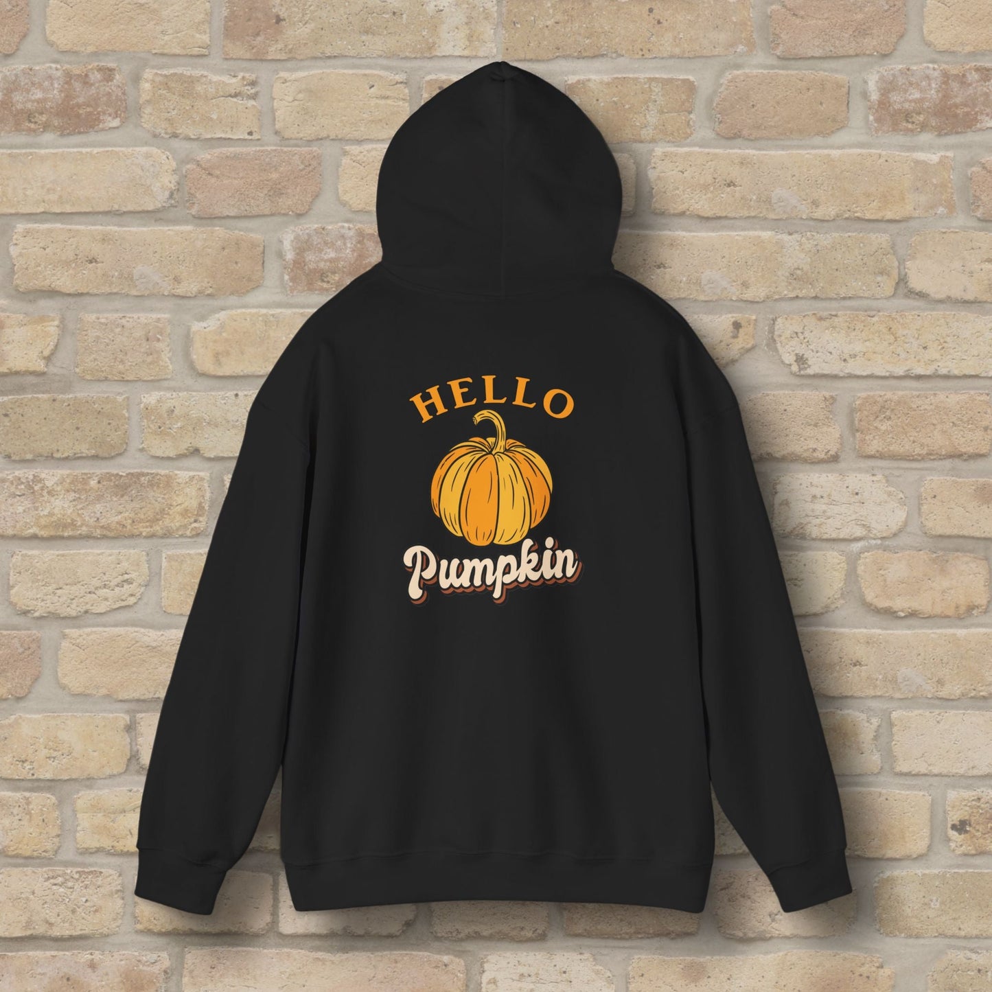 Graphic & Text Hello Pumpkin Pullover Hoodie - Vibrant Styles