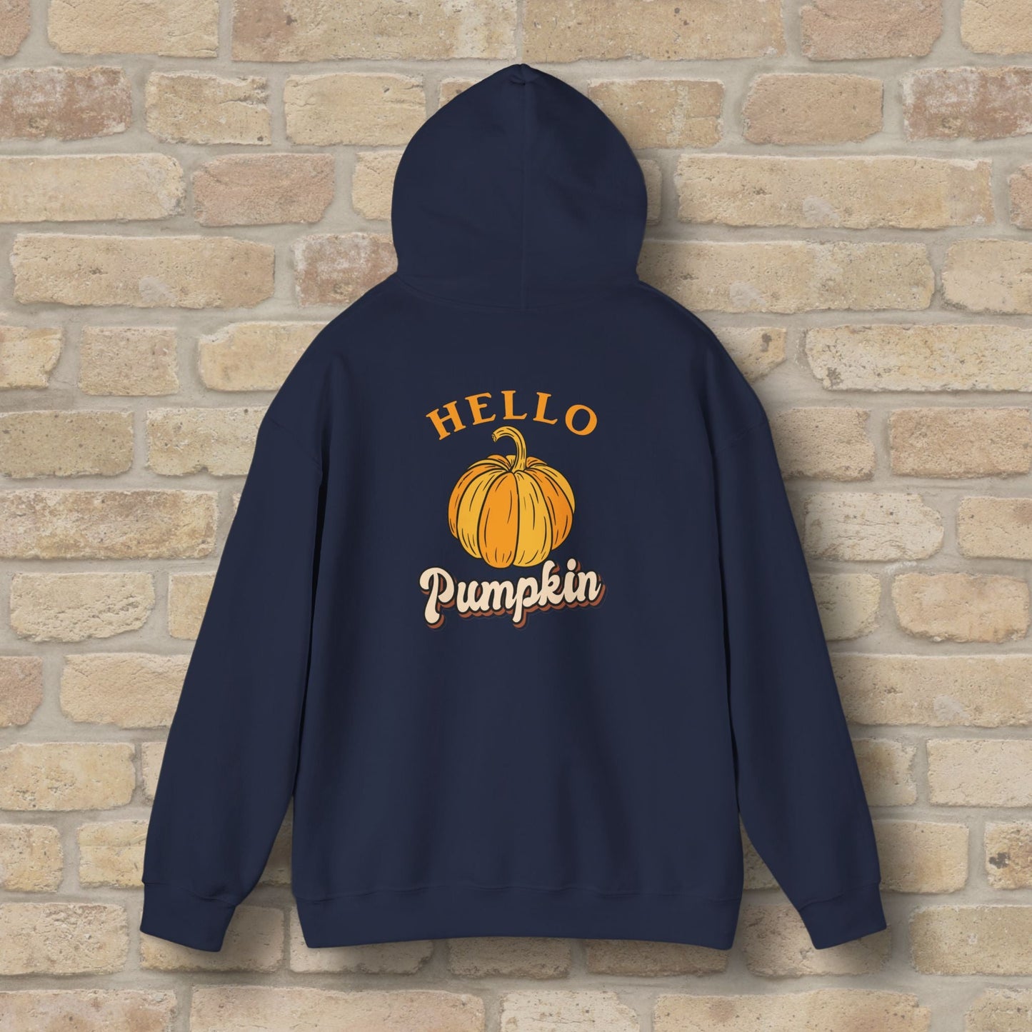 Graphic & Text Hello Pumpkin Pullover Hoodie - Vibrant Styles