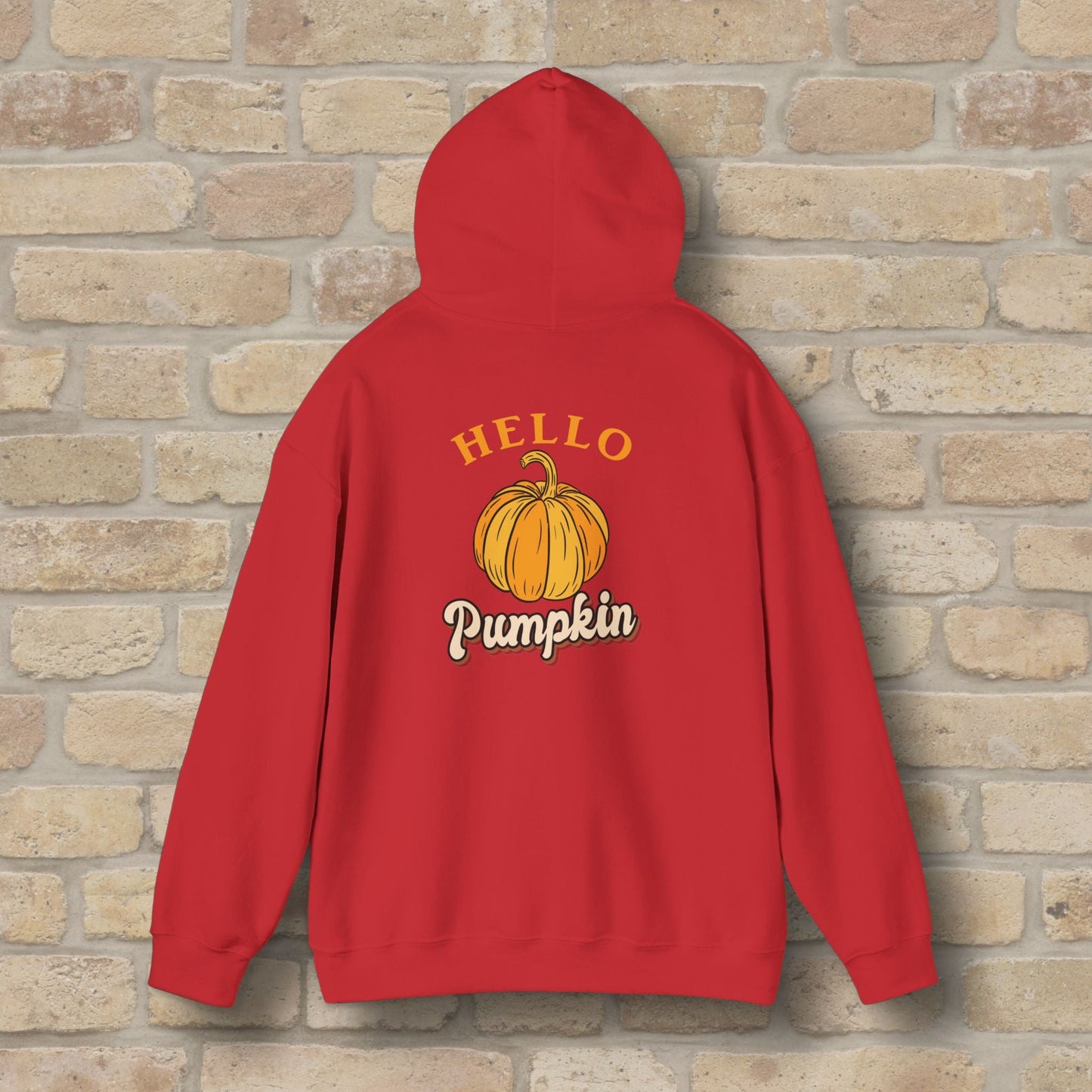 Graphic & Text Hello Pumpkin Pullover Hoodie - Vibrant Styles