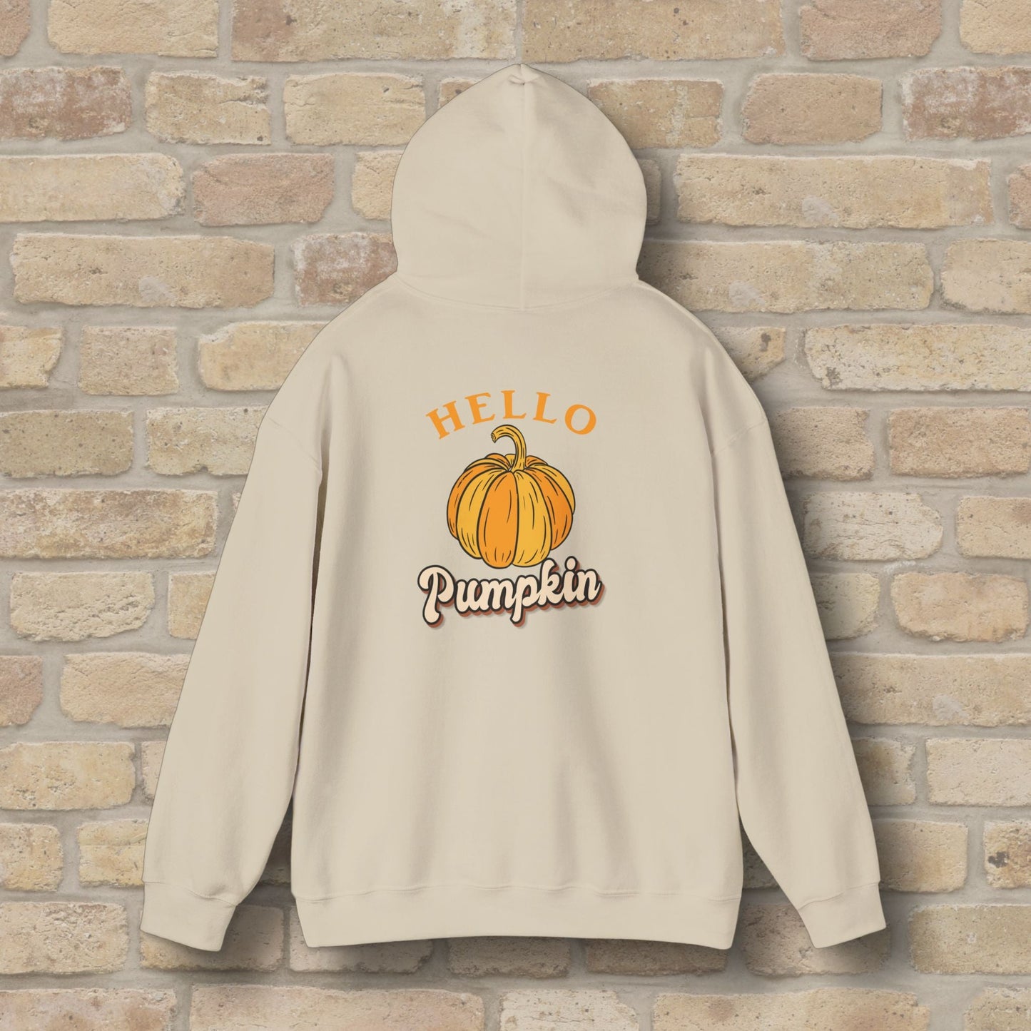 Graphic & Text Hello Pumpkin Pullover Hoodie - Vibrant Styles