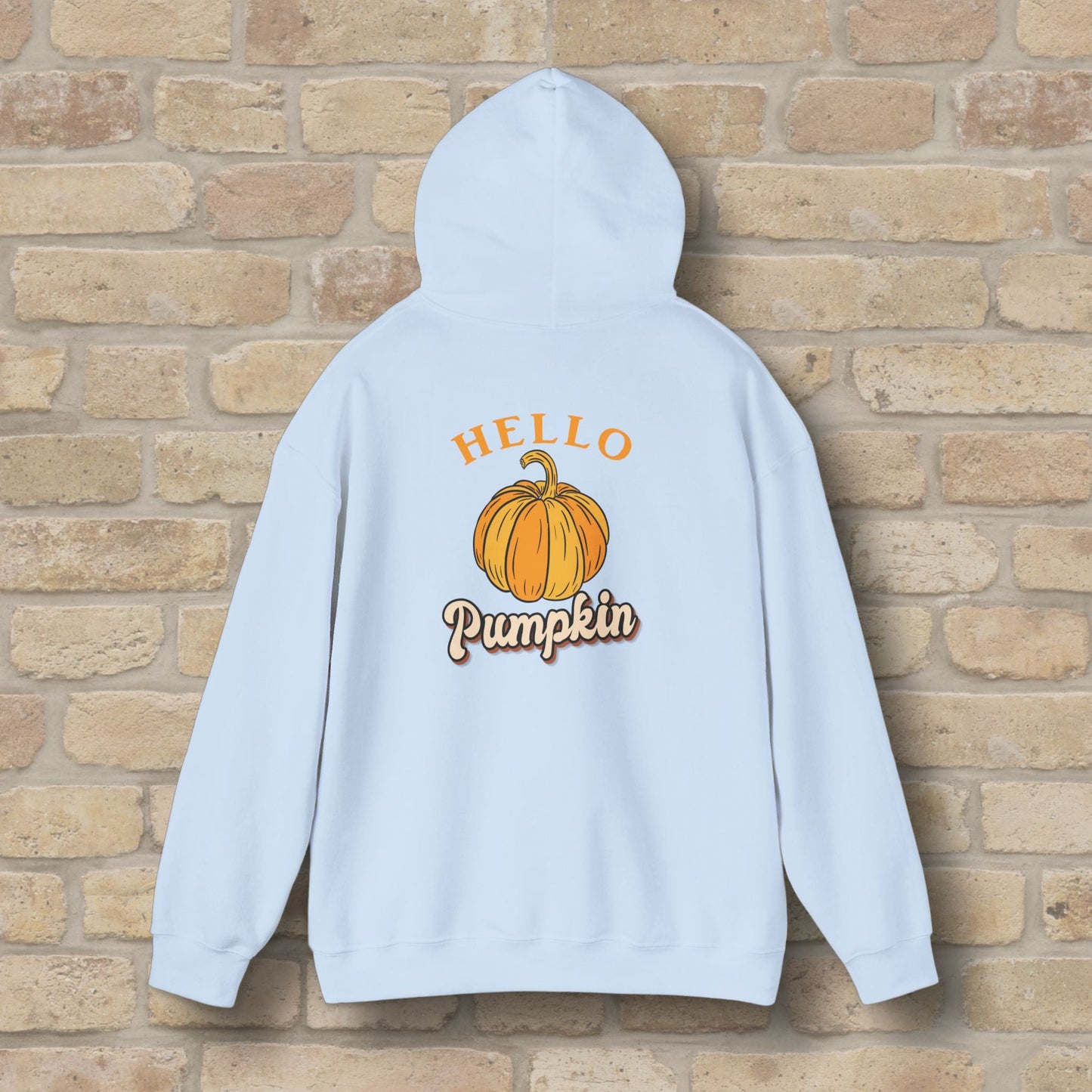 Graphic & Text Hello Pumpkin Pullover Hoodie - Vibrant Styles
