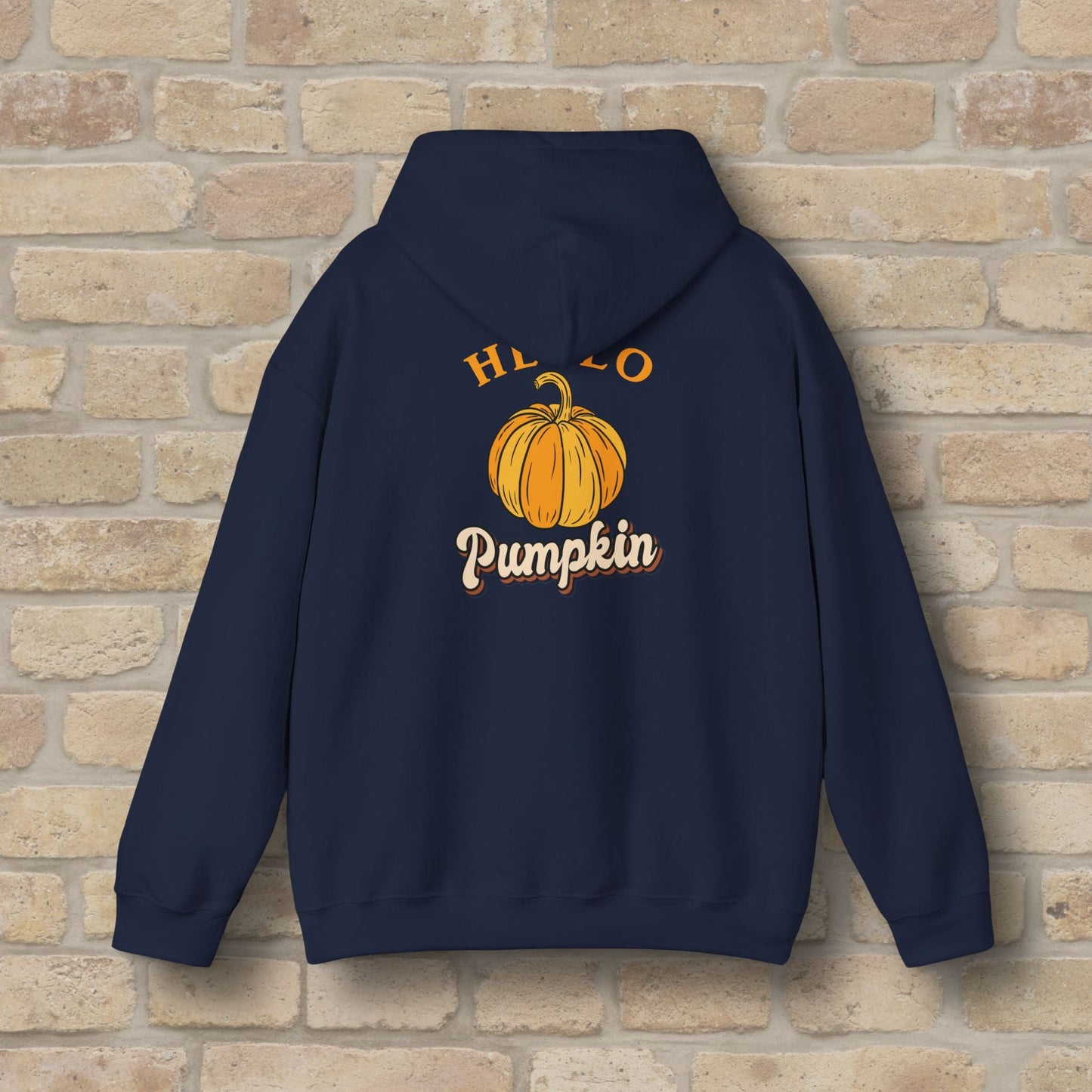 Graphic & Text Hello Pumpkin Pullover Hoodie - Vibrant Styles