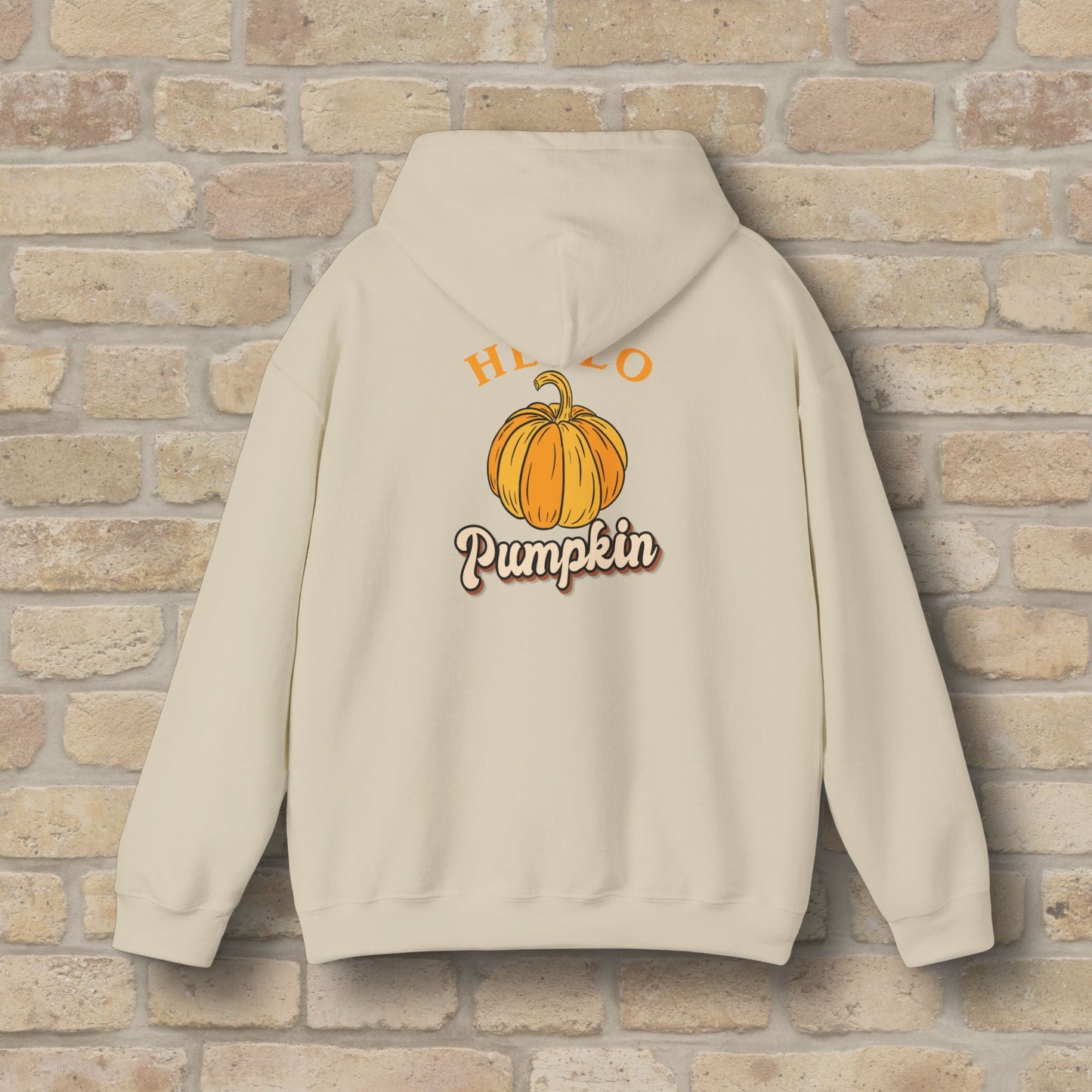 Graphic & Text Hello Pumpkin Pullover Hoodie - Vibrant Styles